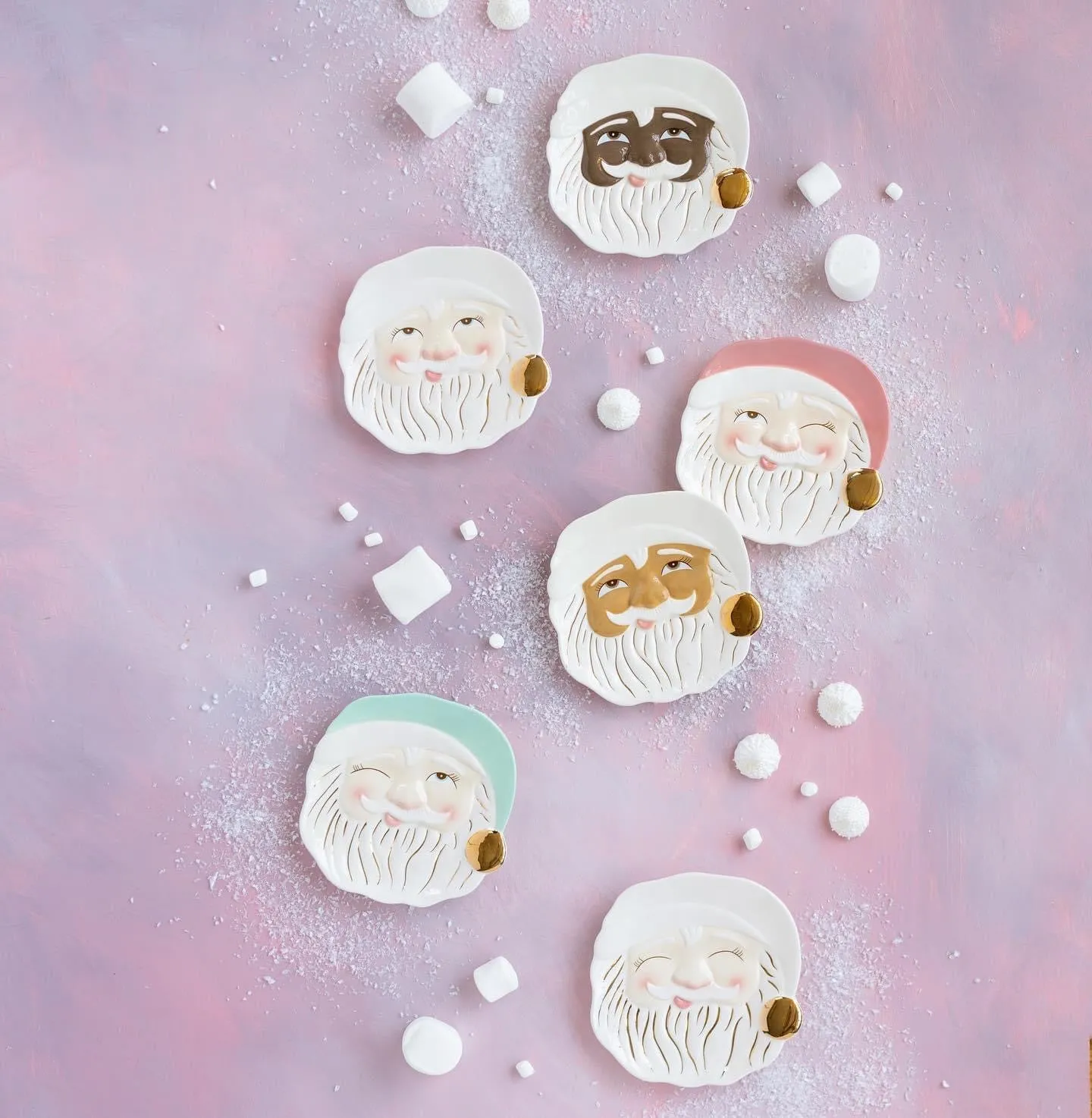 Glitterville Papa Noel Cookie Plates
