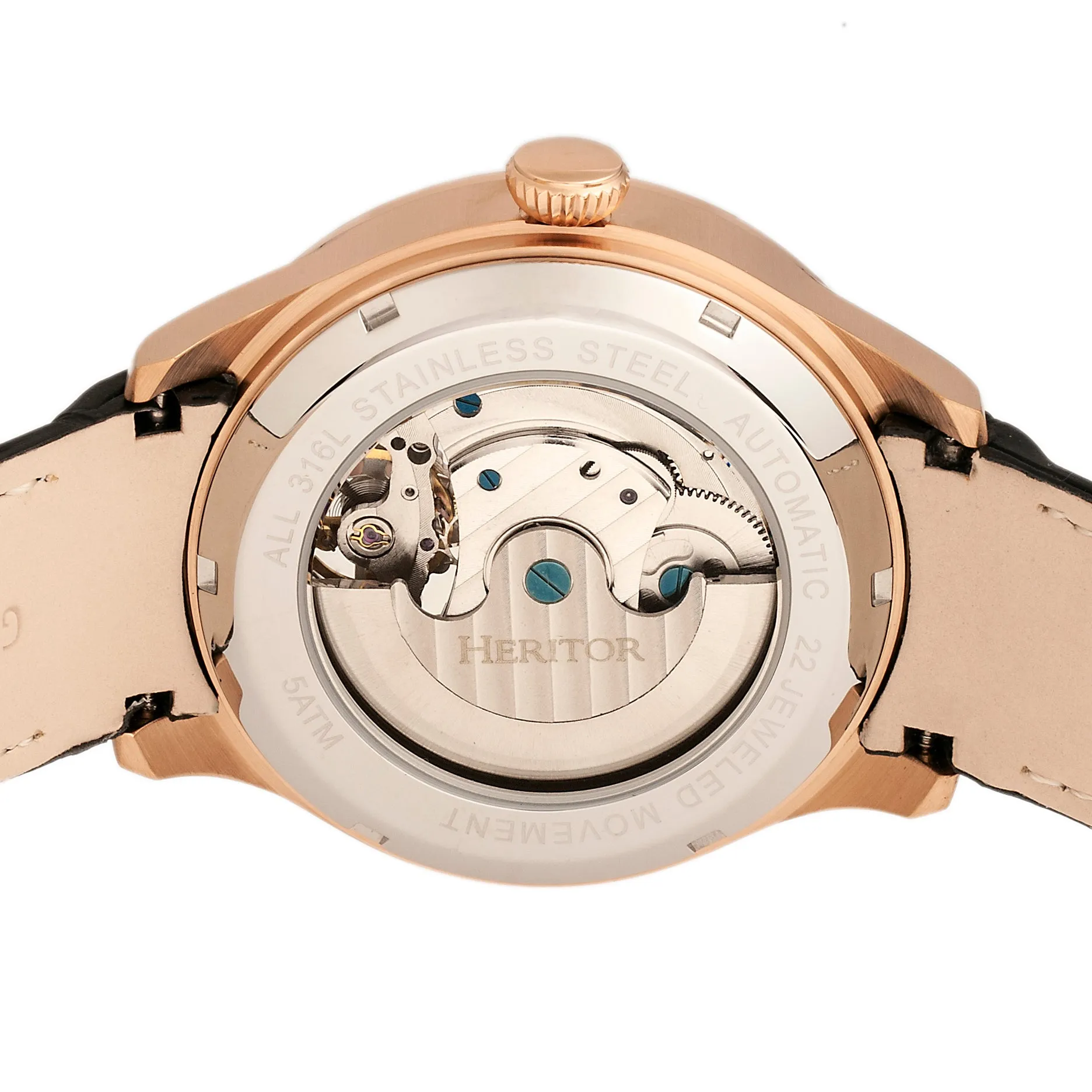 Gregory Semi-Skeleton Leather-Band Watch