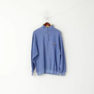Greystone Men L Sweatshirt Blue Vintage Zip Neck State Of Arizona Cotton Top