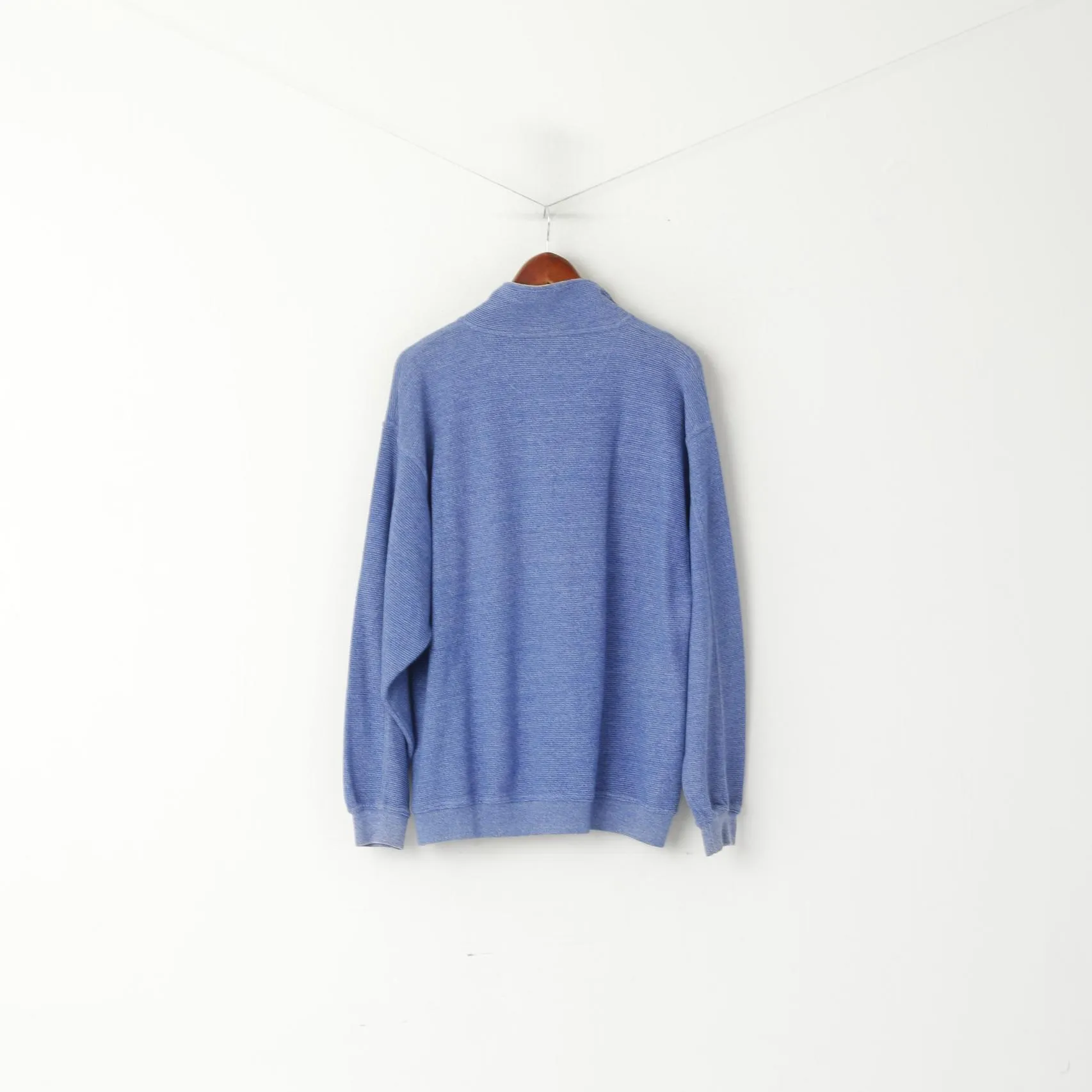 Greystone Men L Sweatshirt Blue Vintage Zip Neck State Of Arizona Cotton Top