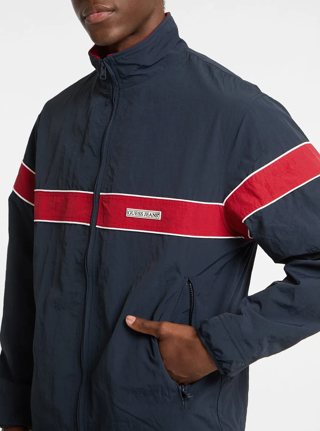 Guess Jeans Navy Windbreaker Jacket Guess