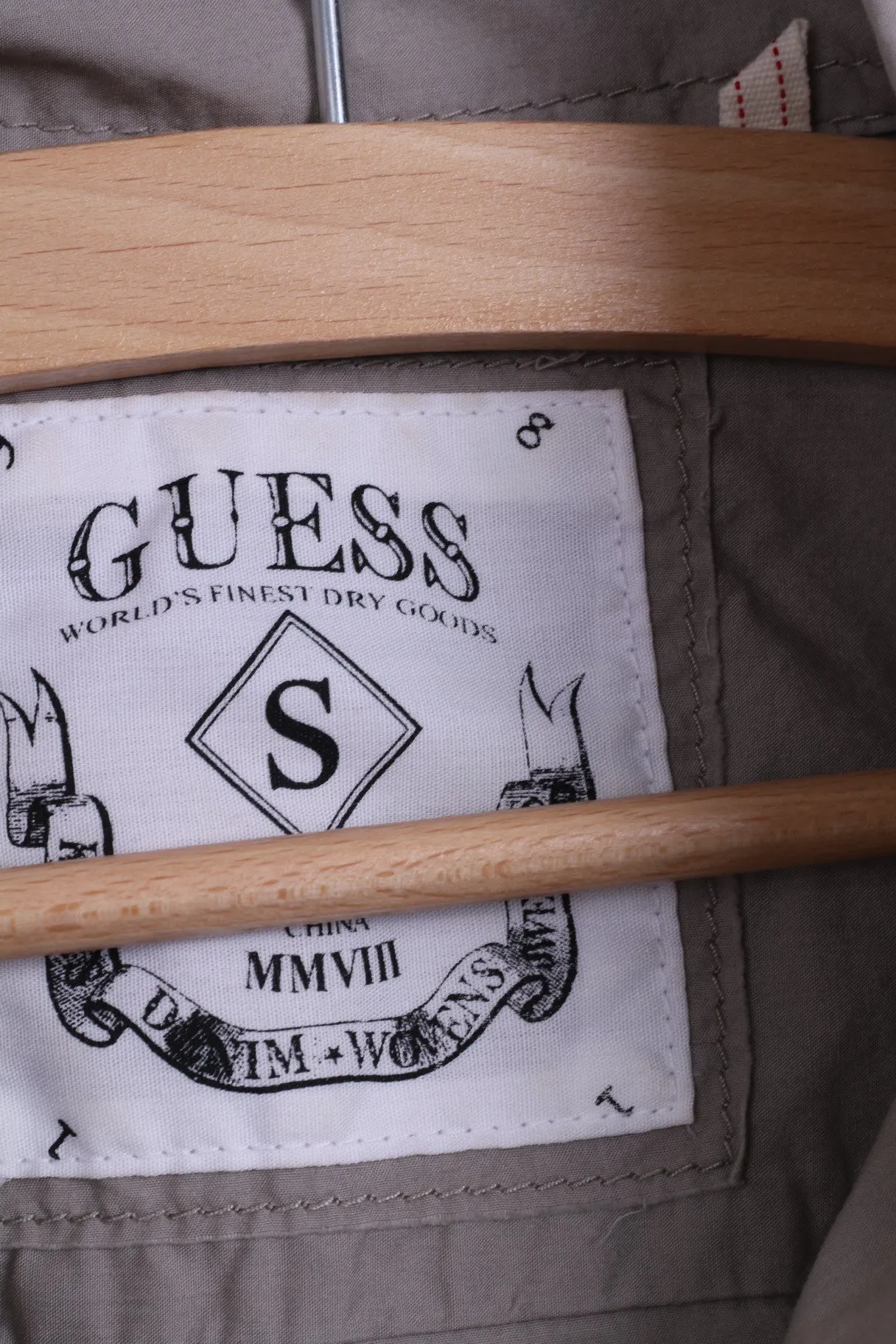 GUESS Mens S Casual Shirt Grey Cotton Long Sleeve Standard Collar