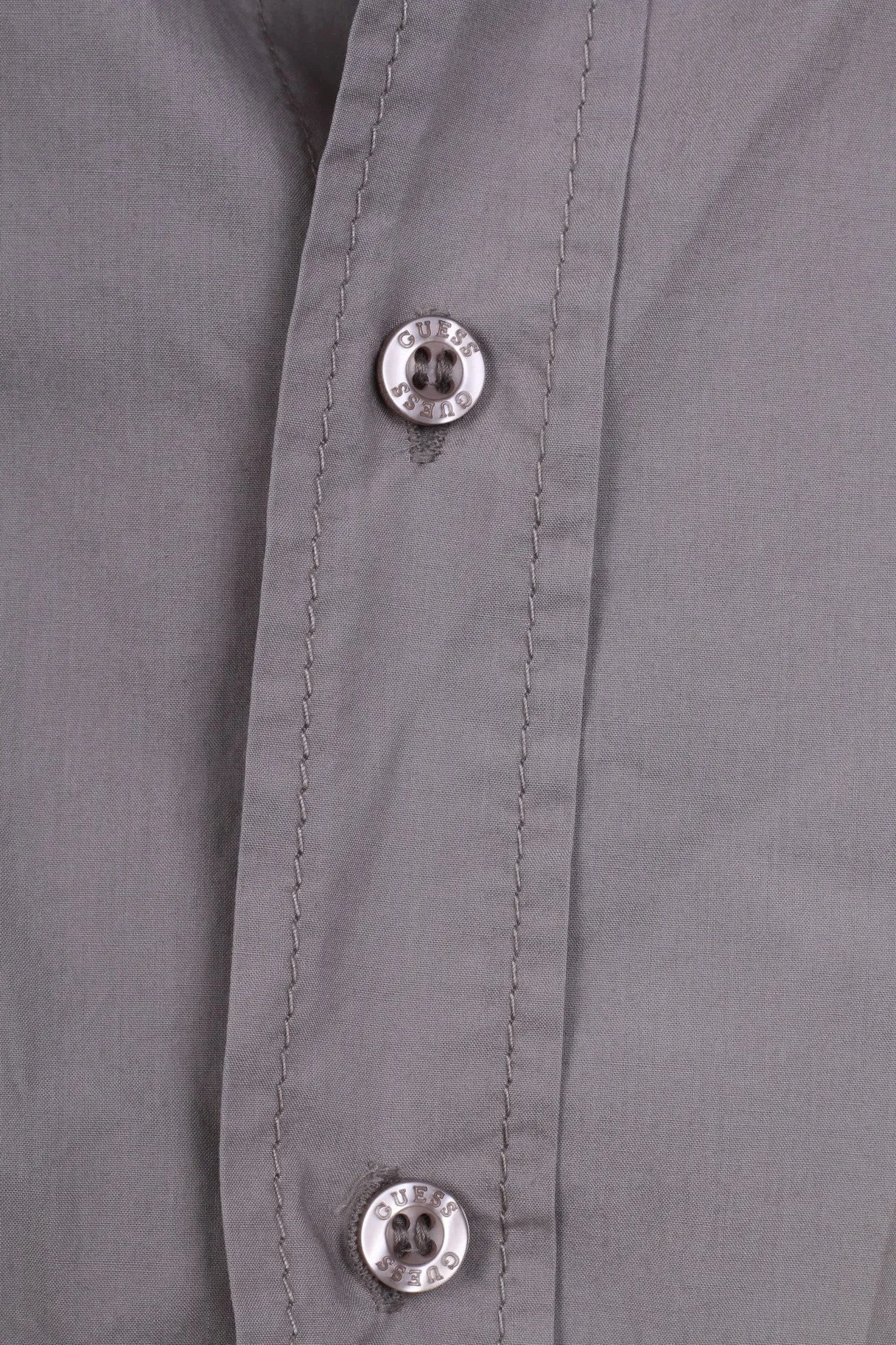 GUESS Mens S Casual Shirt Grey Cotton Long Sleeve Standard Collar
