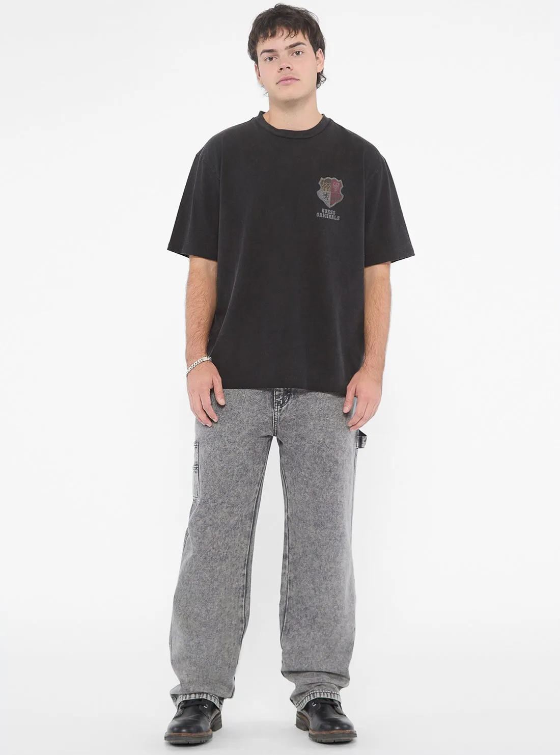 Guess Originals Black Varsity Graphic T-Shirt Guess