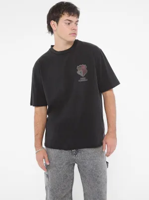 Guess Originals Black Varsity Graphic T-Shirt Guess
