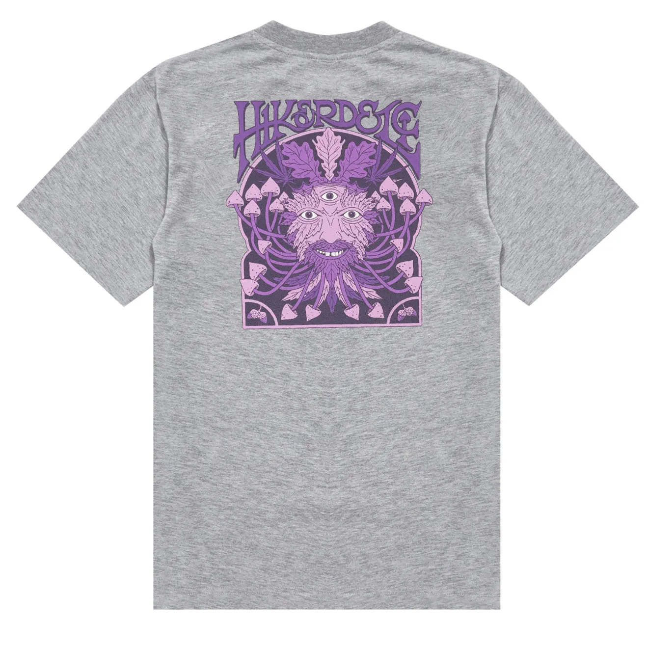 Hikerdelic Green Man SS T-Shirt - Grey Marl