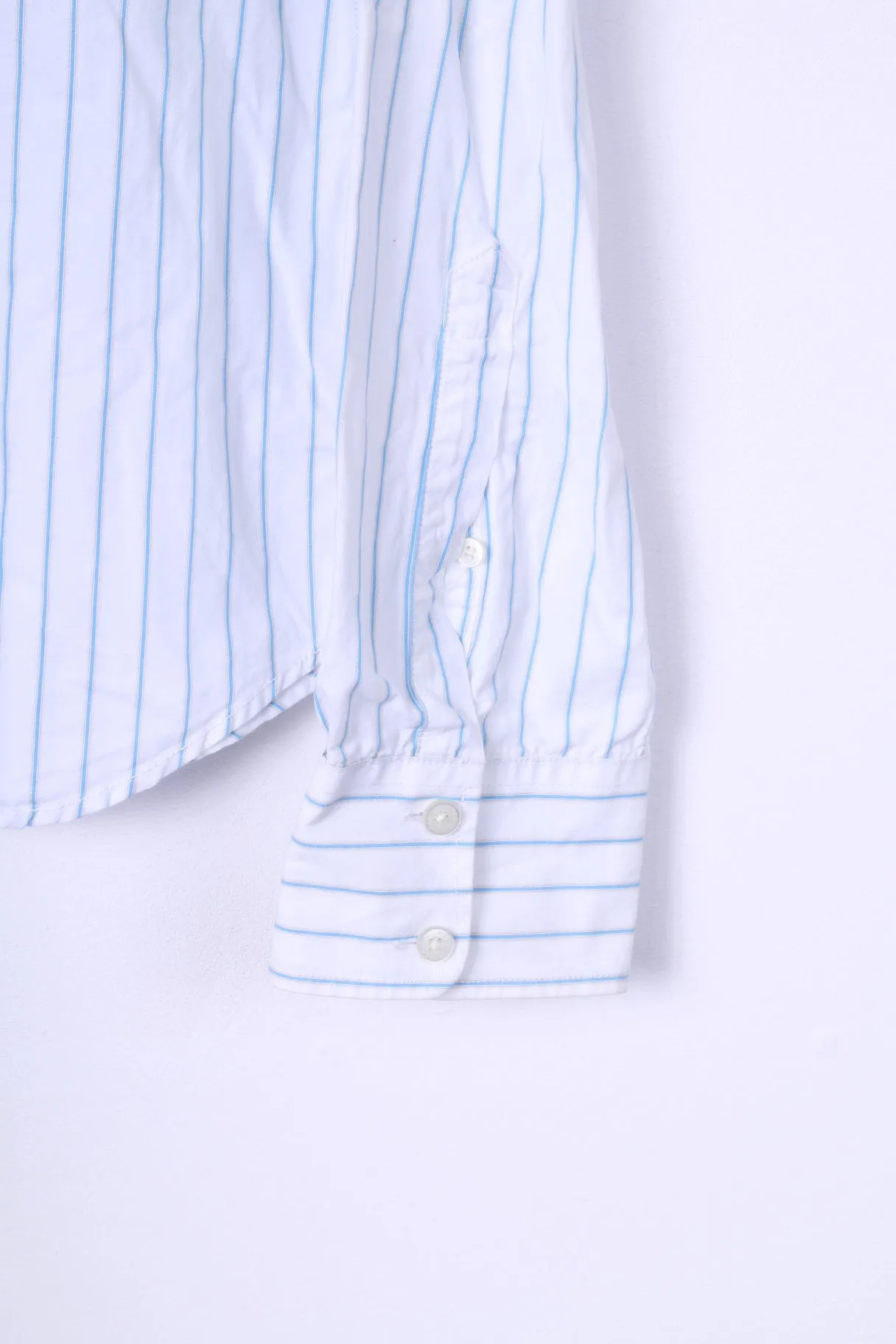 Hollister California Mens XL Casual Shirt Striped White Long Sleeve Cotton Top