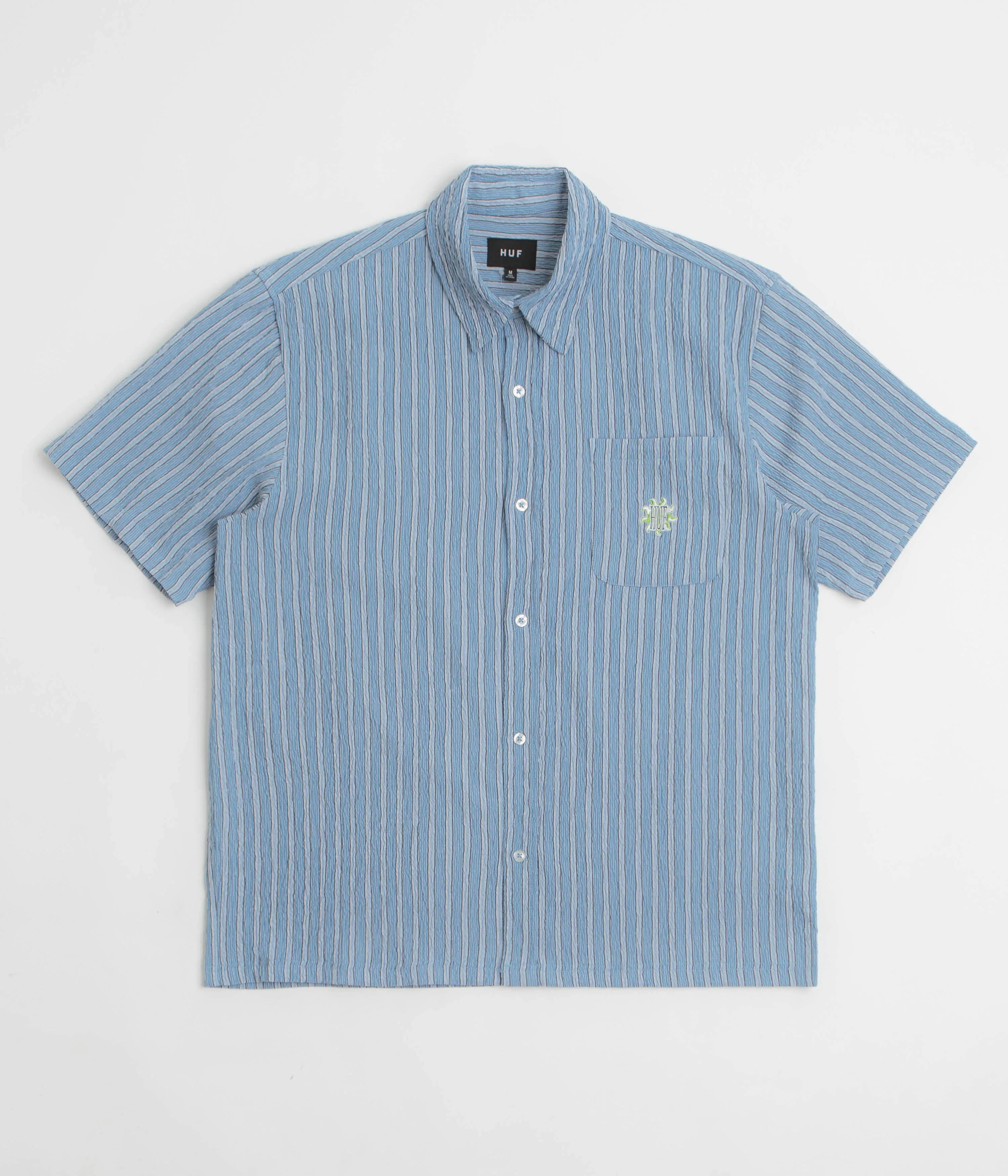 HUF Apollo Striped Short Sleeve Shirt - Pool Blue