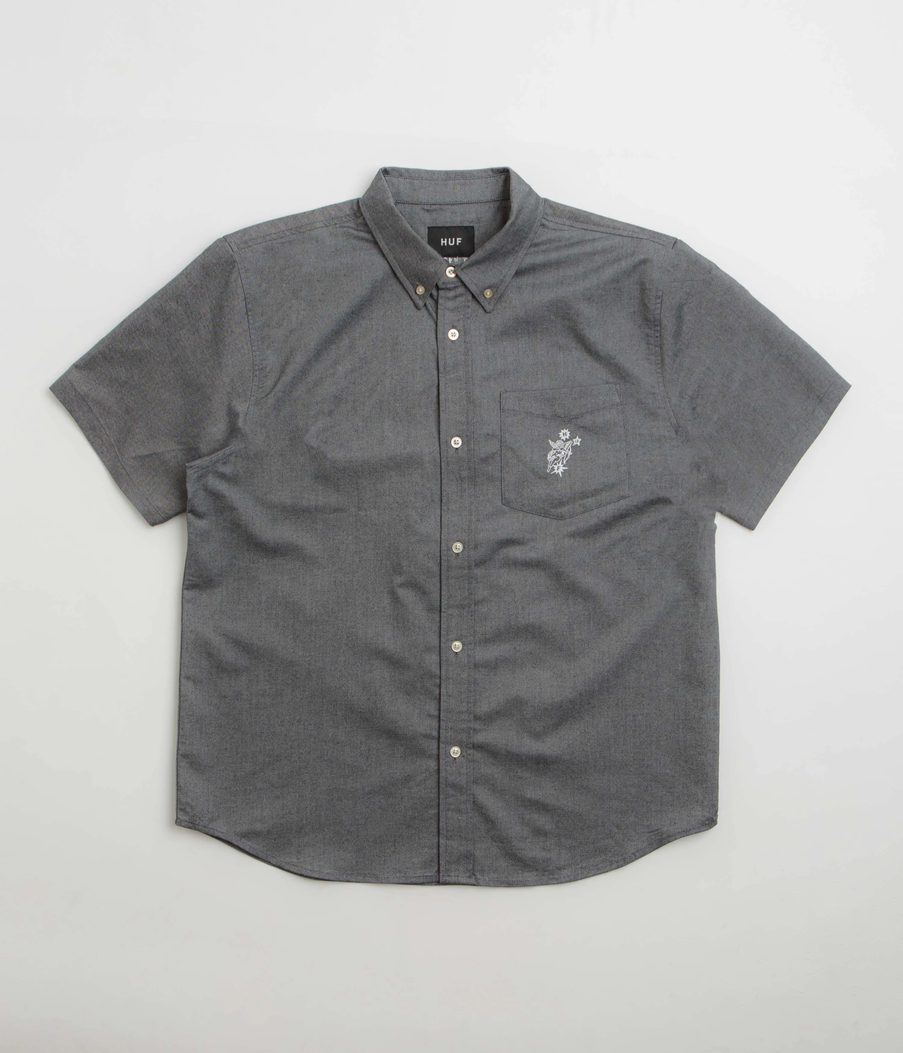 HUF Icarus Short Sleeve Oxford Shirt - Washed Black
