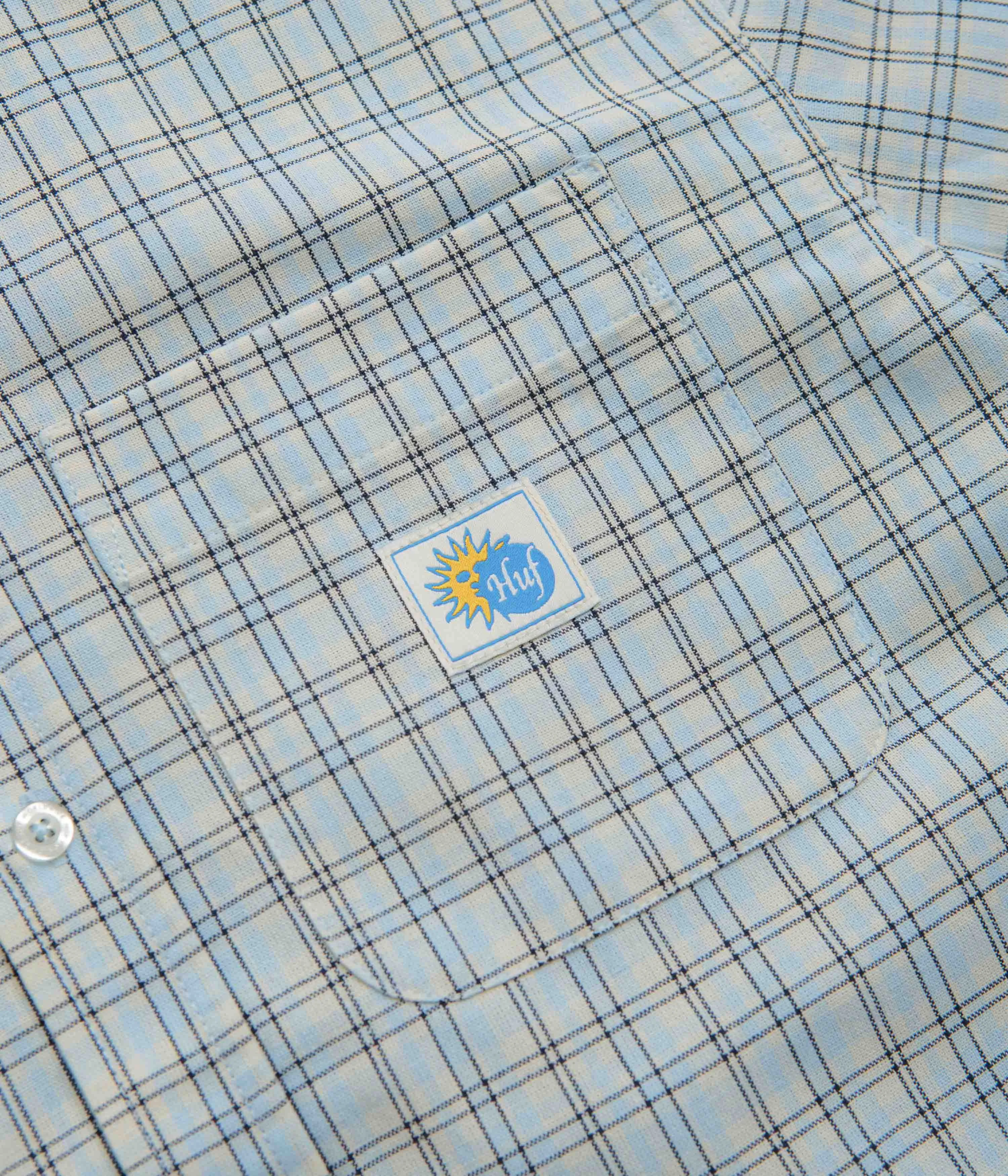 HUF Total Eclipse Plaid Short Sleeve Shirt - Light Blue