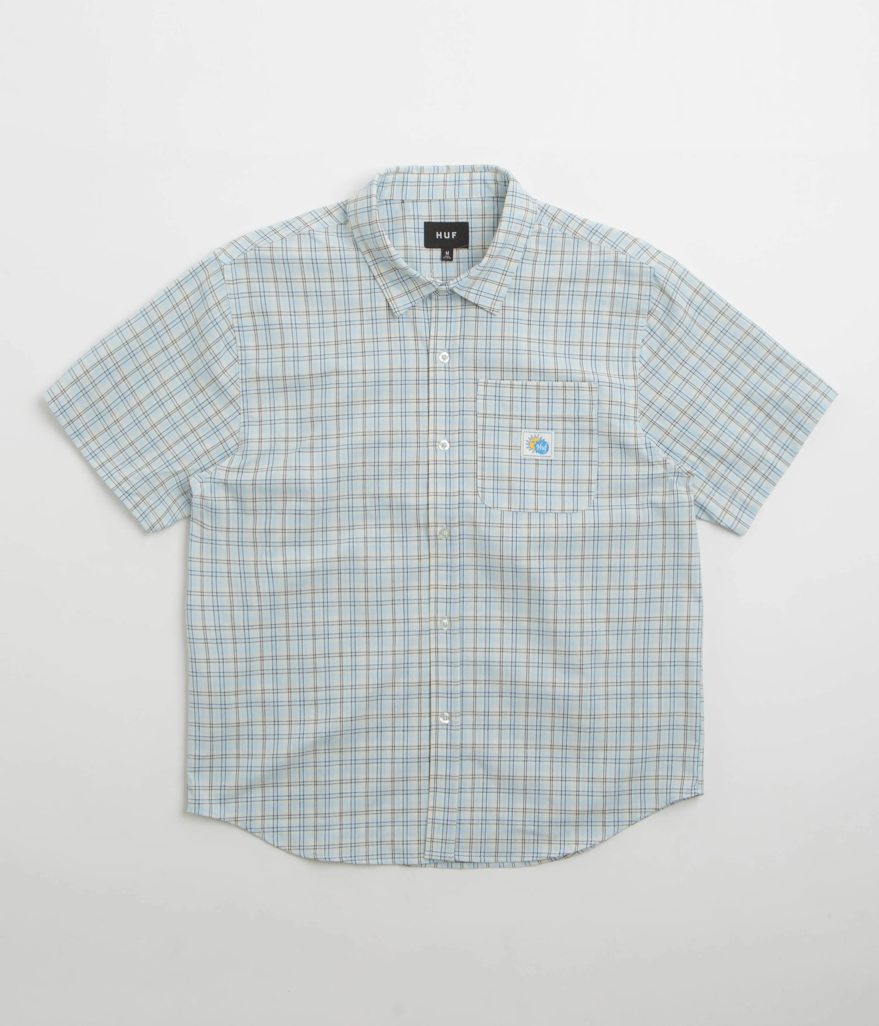 HUF Total Eclipse Plaid Short Sleeve Shirt - Light Blue