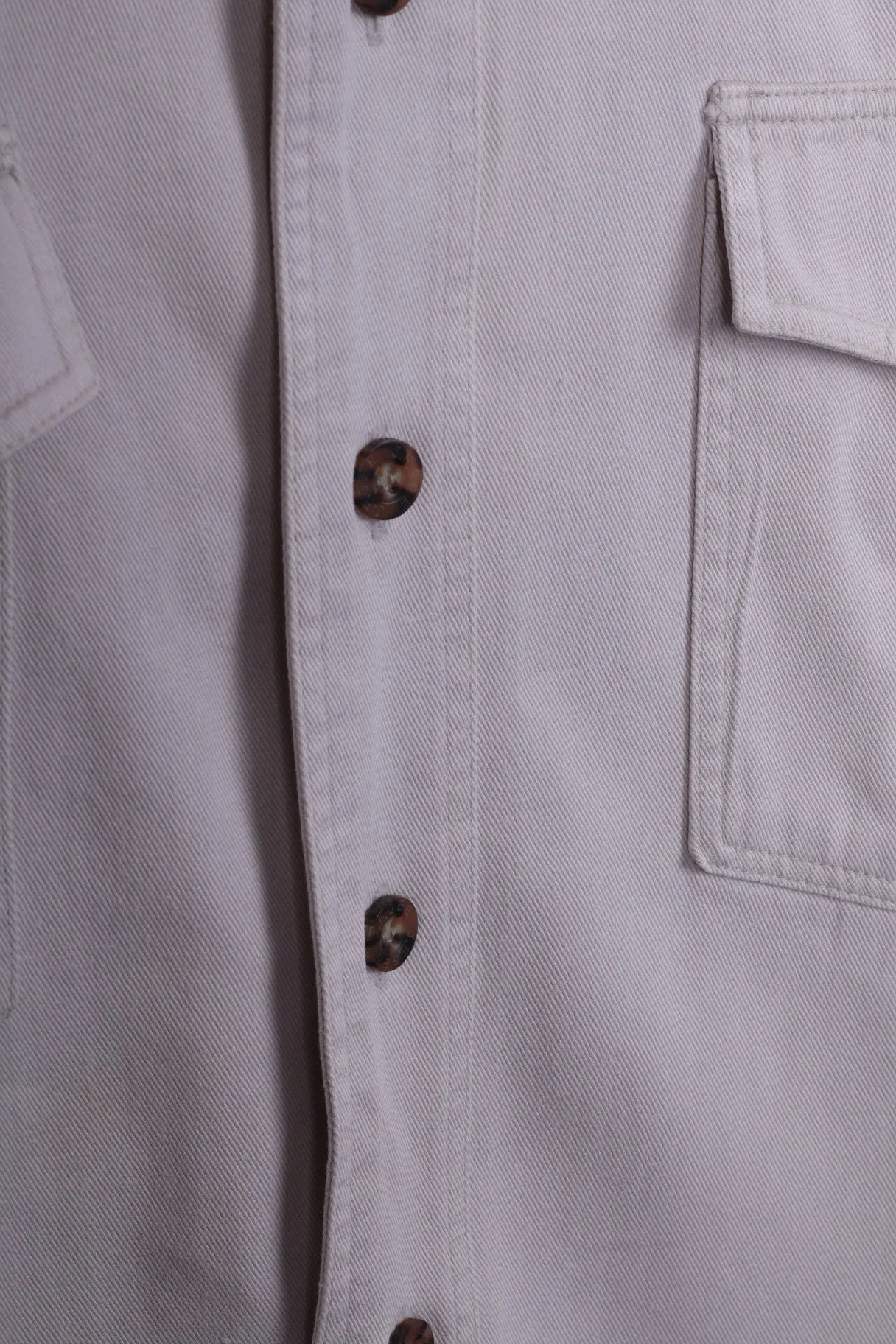 John F.Gee Jeanswear Mens 41/42 XL Casual Shirt Jeans Beige Detailed Buttons