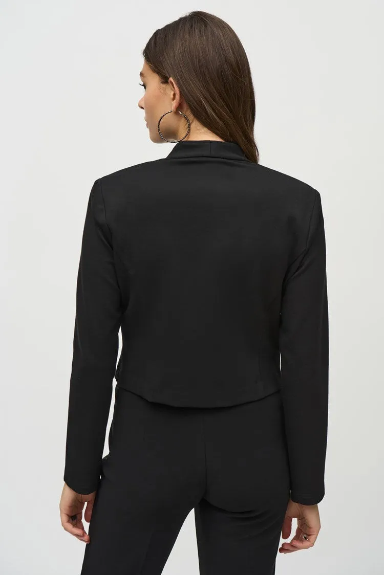 Joseph Ribkoff - Heavy Knit Cropped Military Jacket - 244127 - Black 1 x 10 left