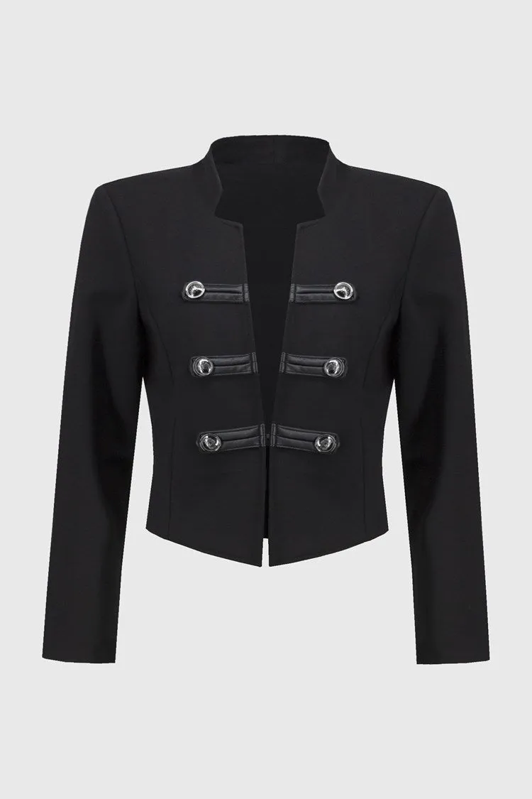 Joseph Ribkoff - Heavy Knit Cropped Military Jacket - 244127 - Black 1 x 10 left