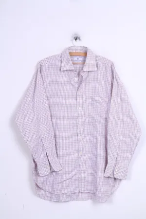 Joseph Turner Mens 34R Casual Shirt Button Down Collar 16,5 Check Cotton