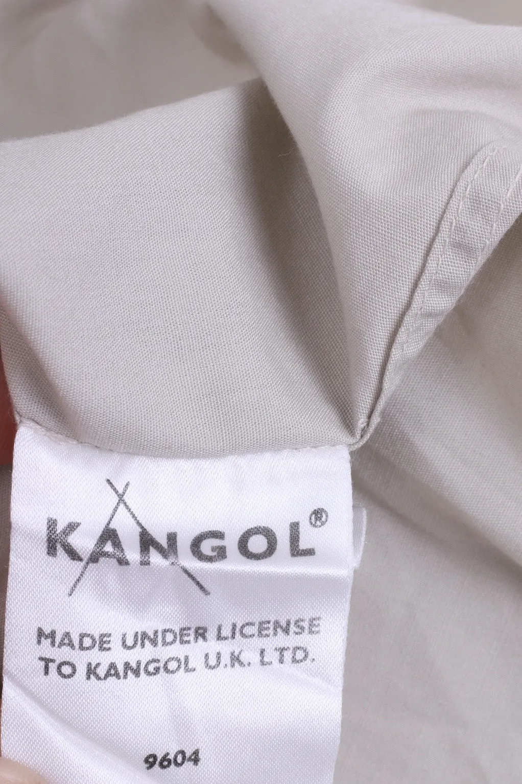 KANGOL Mens M Casual Shirt Light Grey Cotton Standard Collar