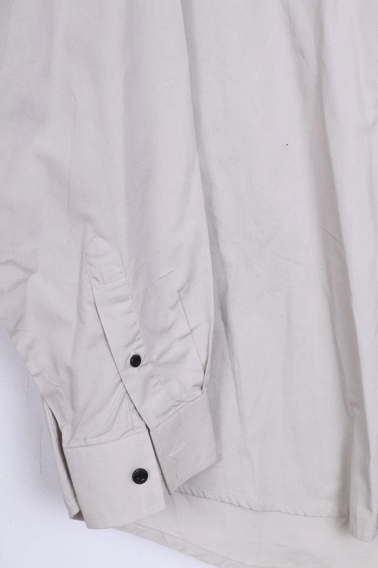 KANGOL Mens M Casual Shirt Light Grey Cotton Standard Collar