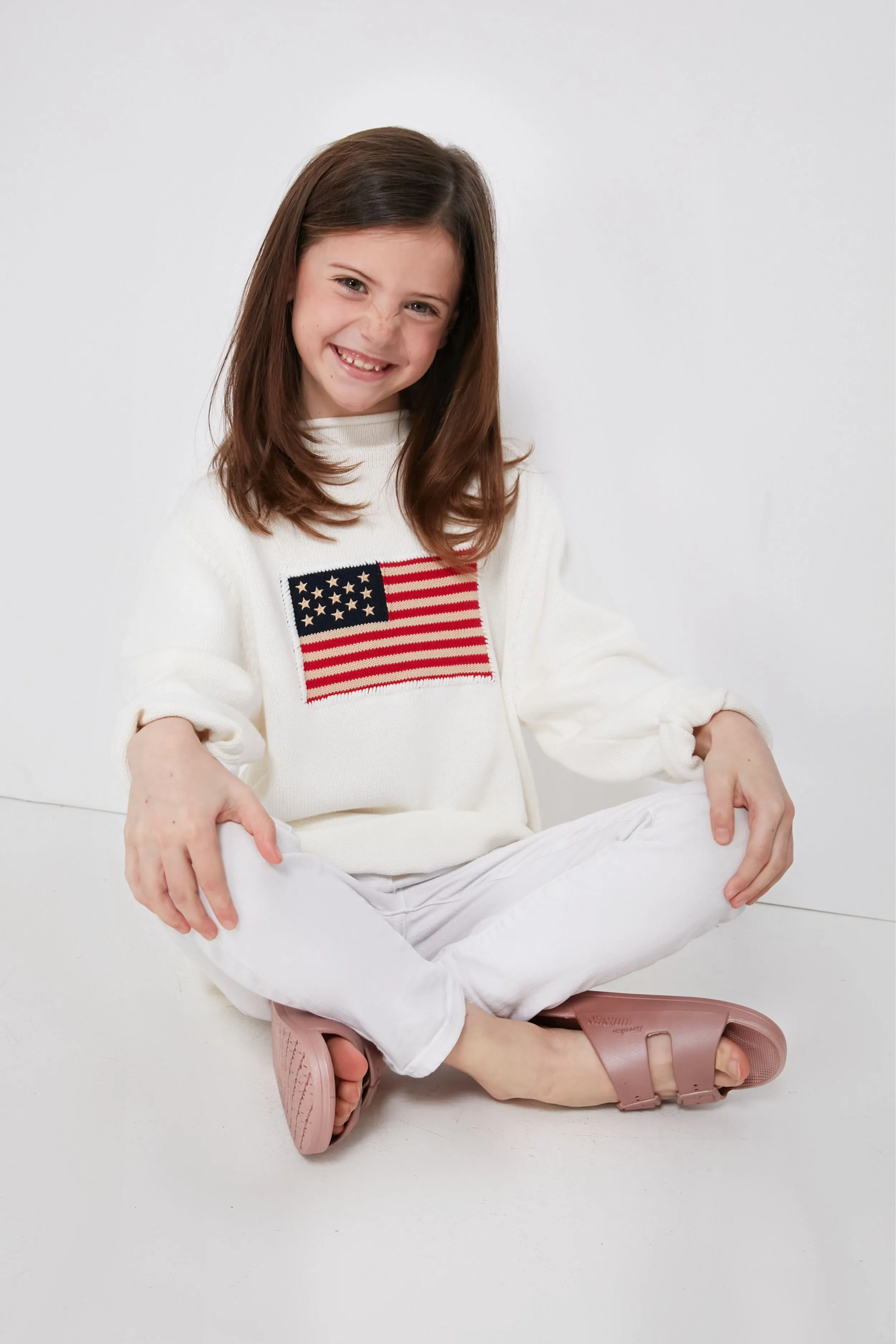 Kid's Ivory Americana Sweater
