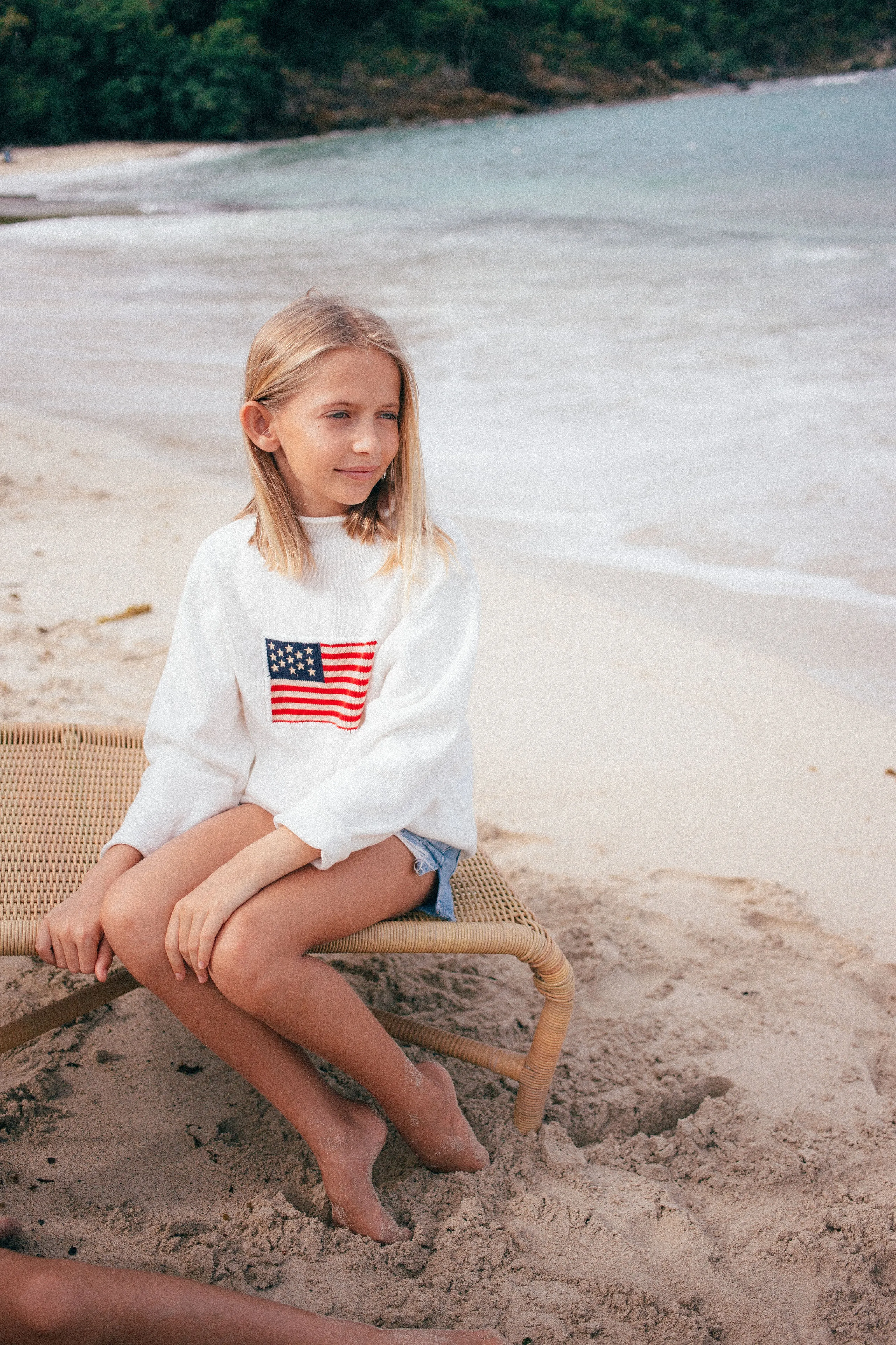 Kid's Ivory Americana Sweater