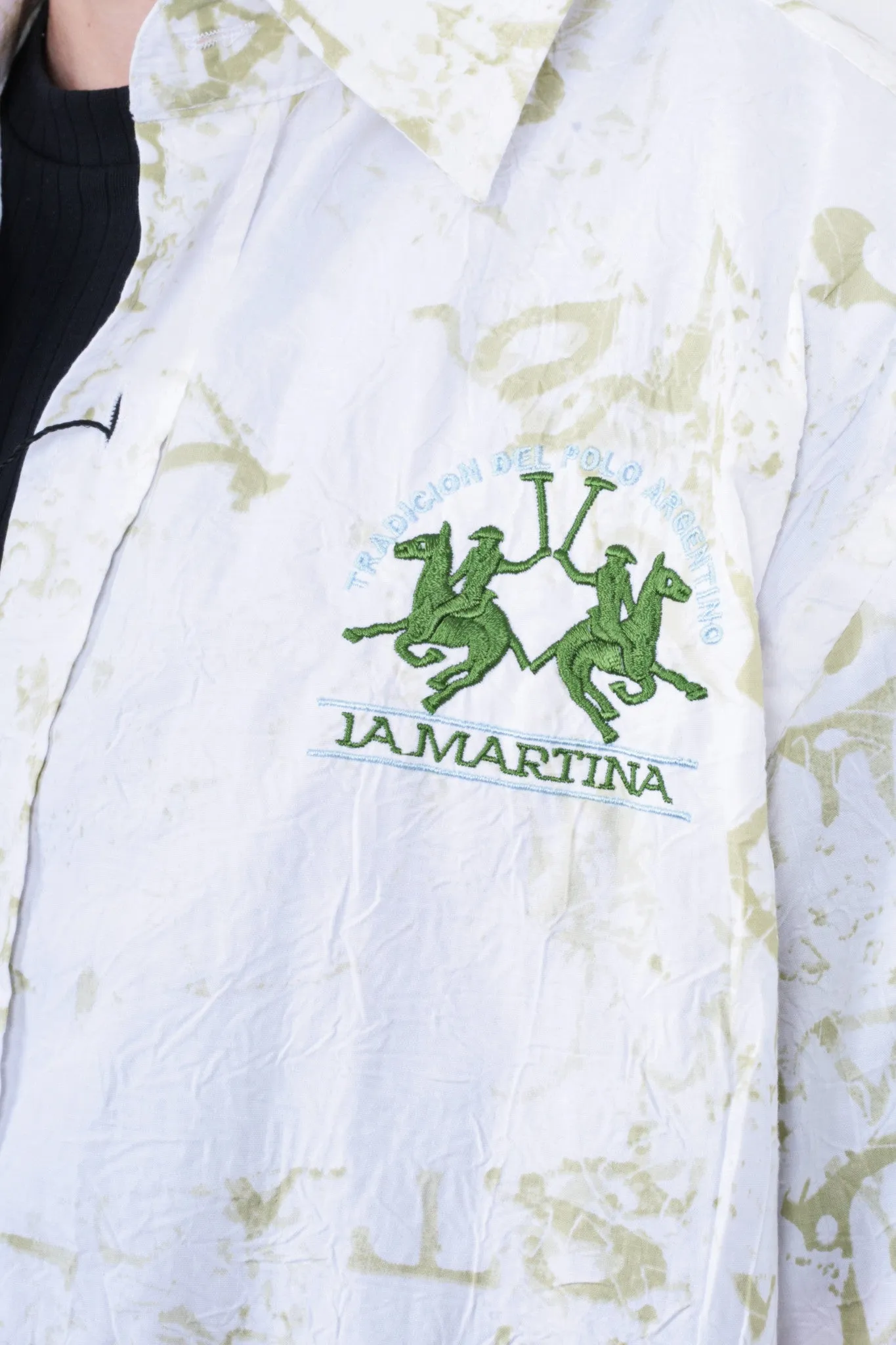 La Martina Mens XL Casual Shirt White Buenos Aires Cotton Short Sleeve