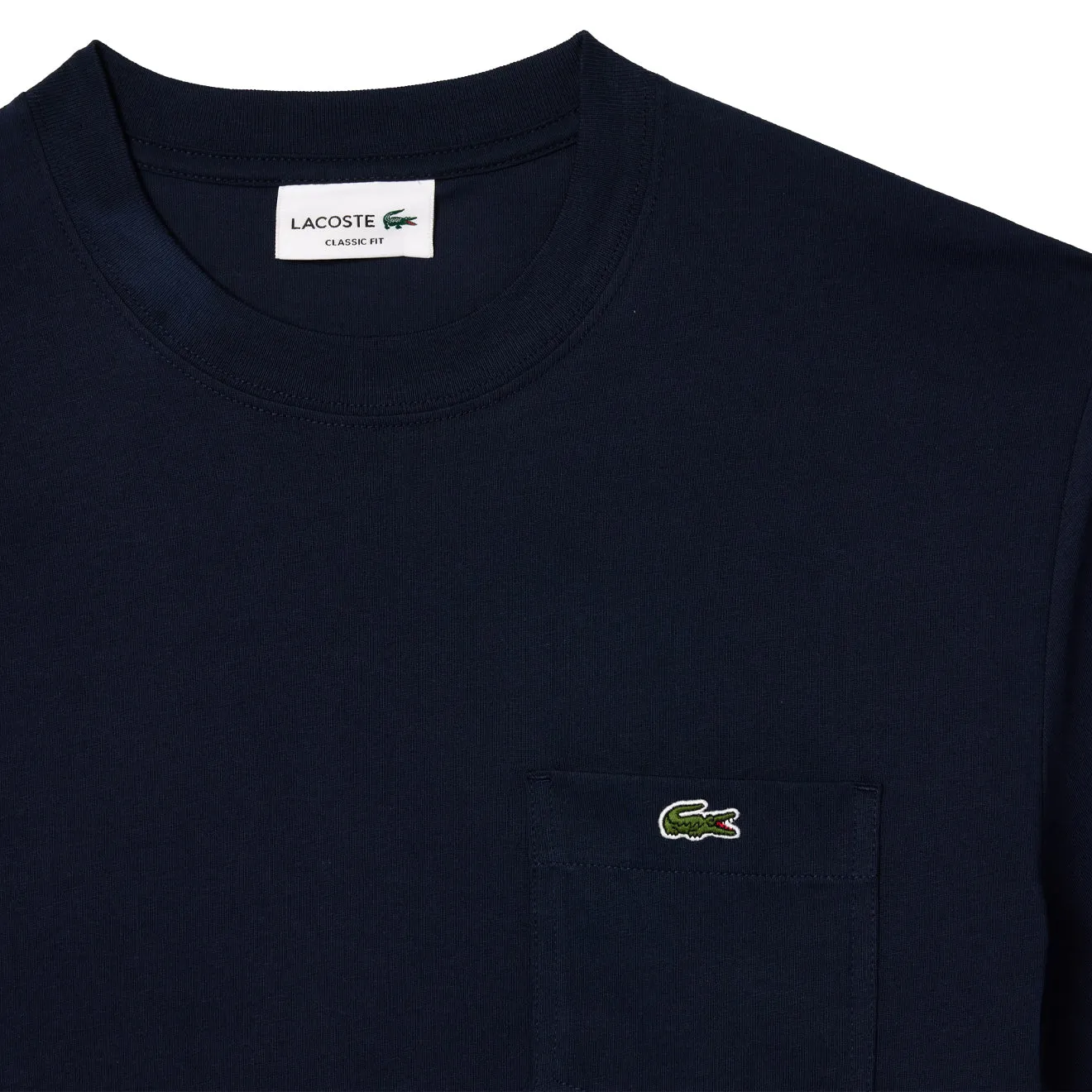 Lacoste Cotton T-Shirt with Breast Pocket Midnight Blue