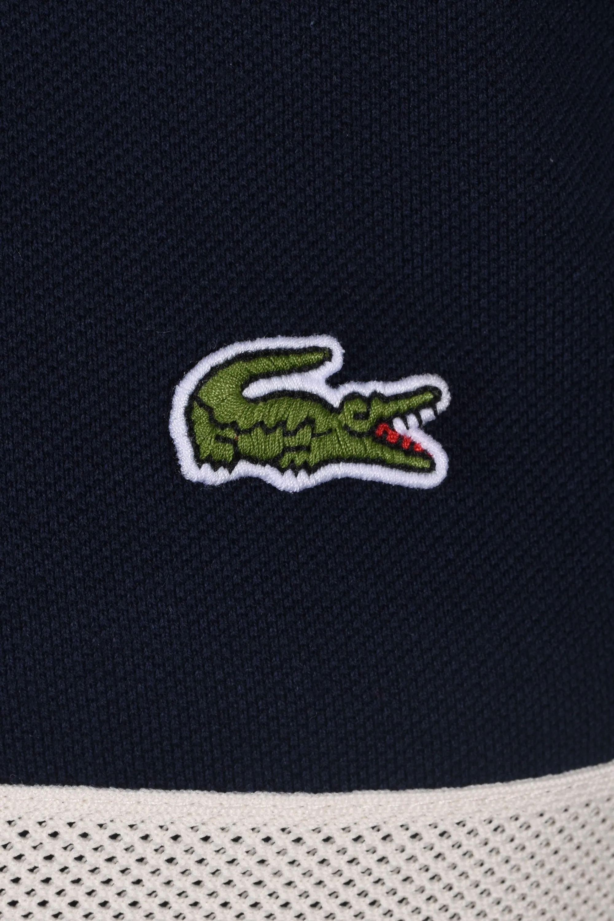 Lacoste Pique Stripe Polo Shirt Navy Blue