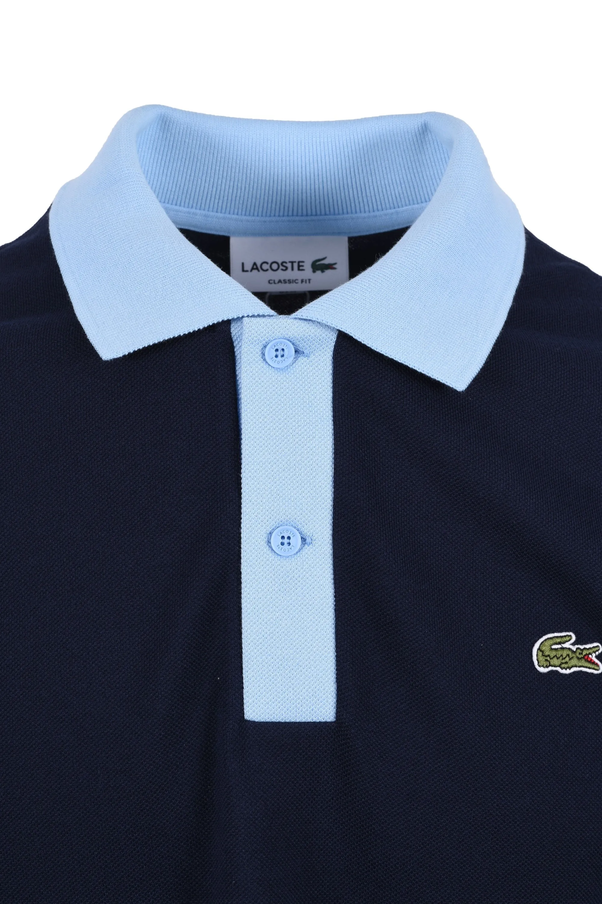 Lacoste Short Sleeved Contrast Collar Polo Navy Blue/Overview