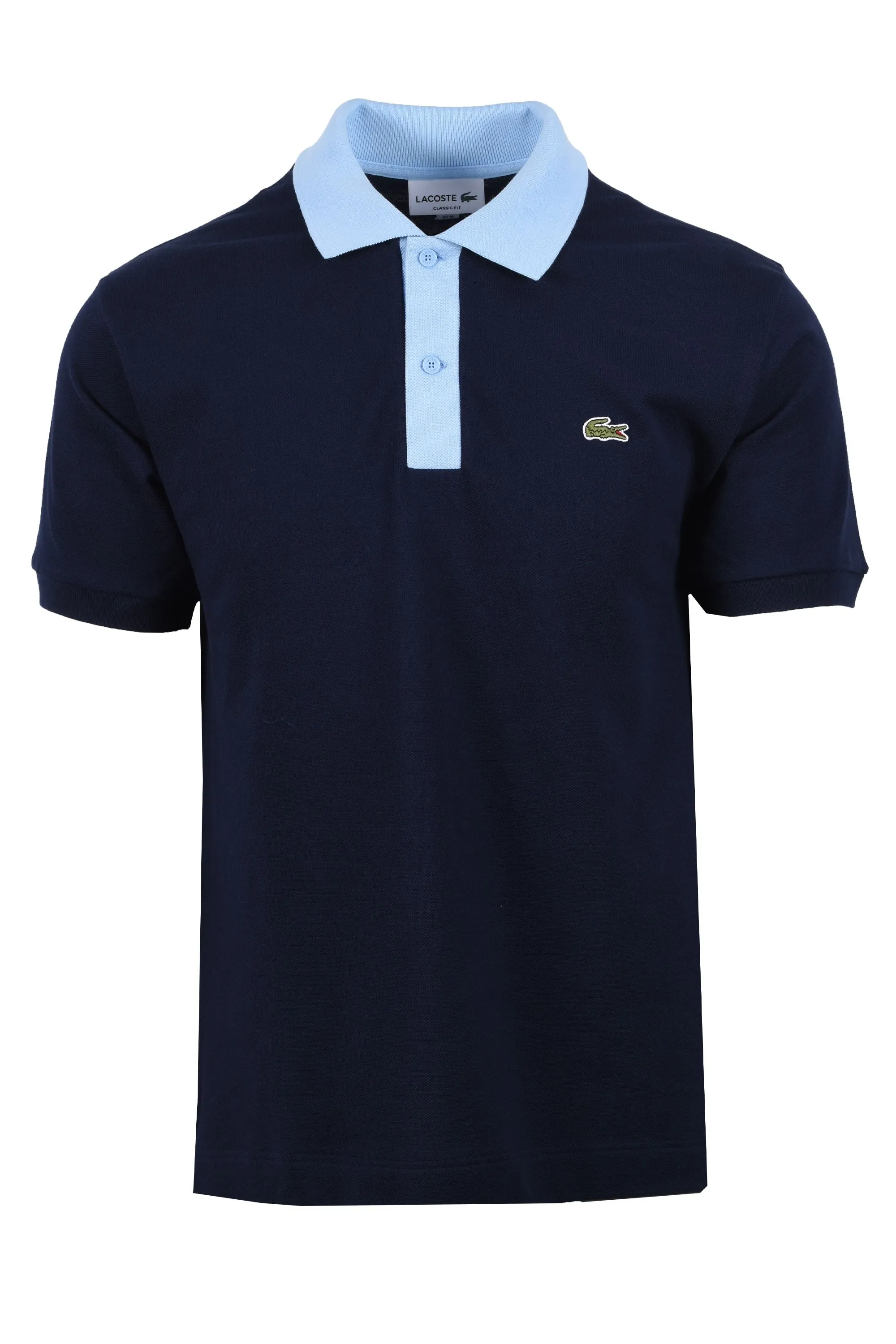 Lacoste Short Sleeved Contrast Collar Polo Navy Blue/Overview