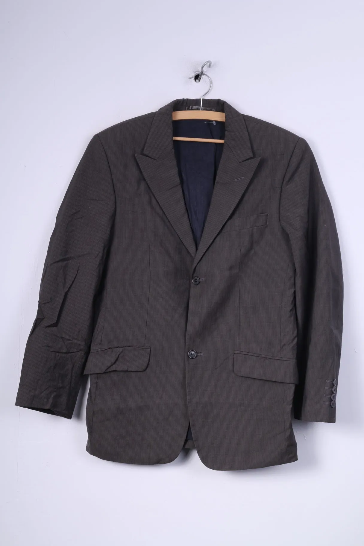 Lambretta Mens 38'' R S Blazer Jacket Single Breasted Striped Wool