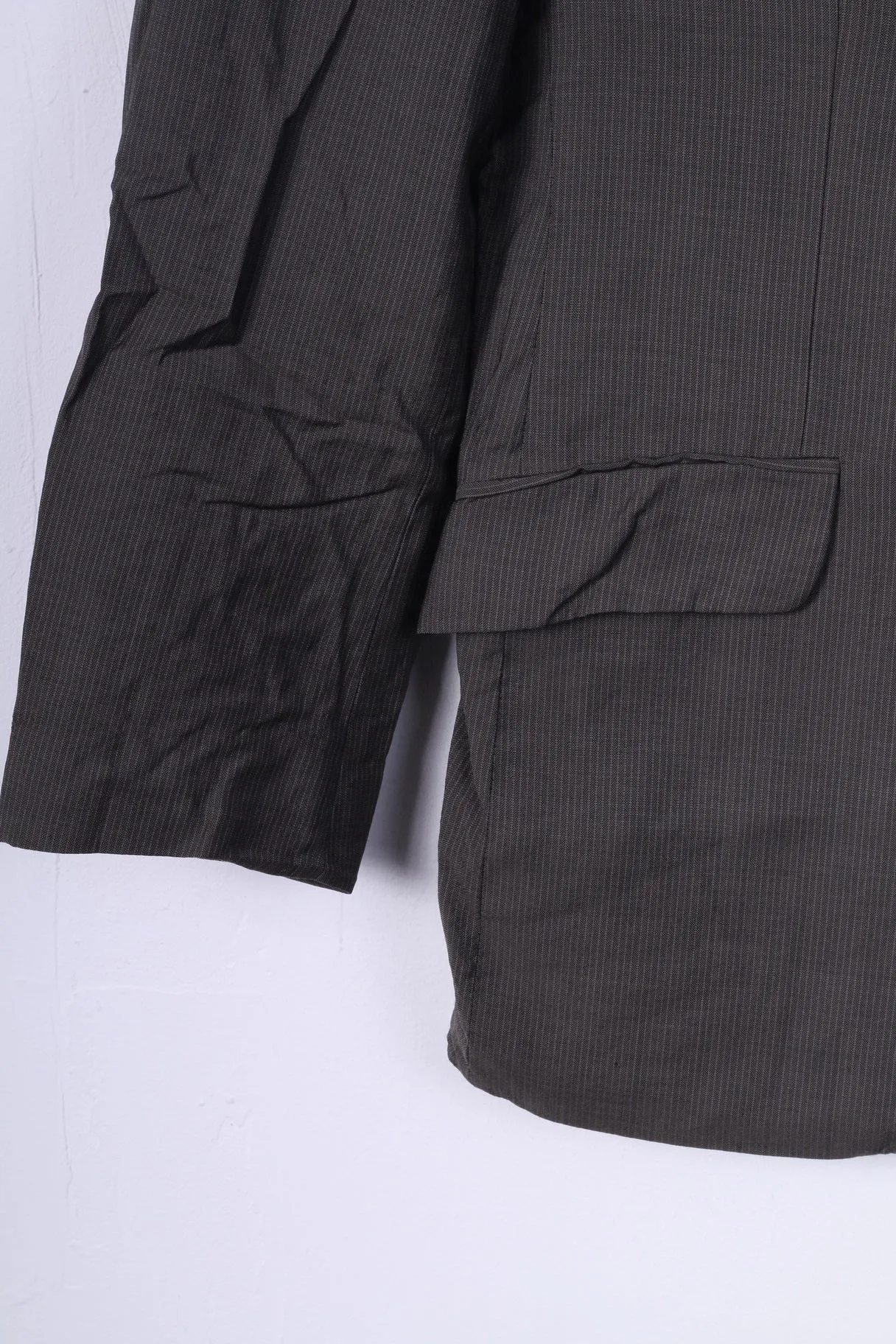 Lambretta Mens 38'' R S Blazer Jacket Single Breasted Striped Wool