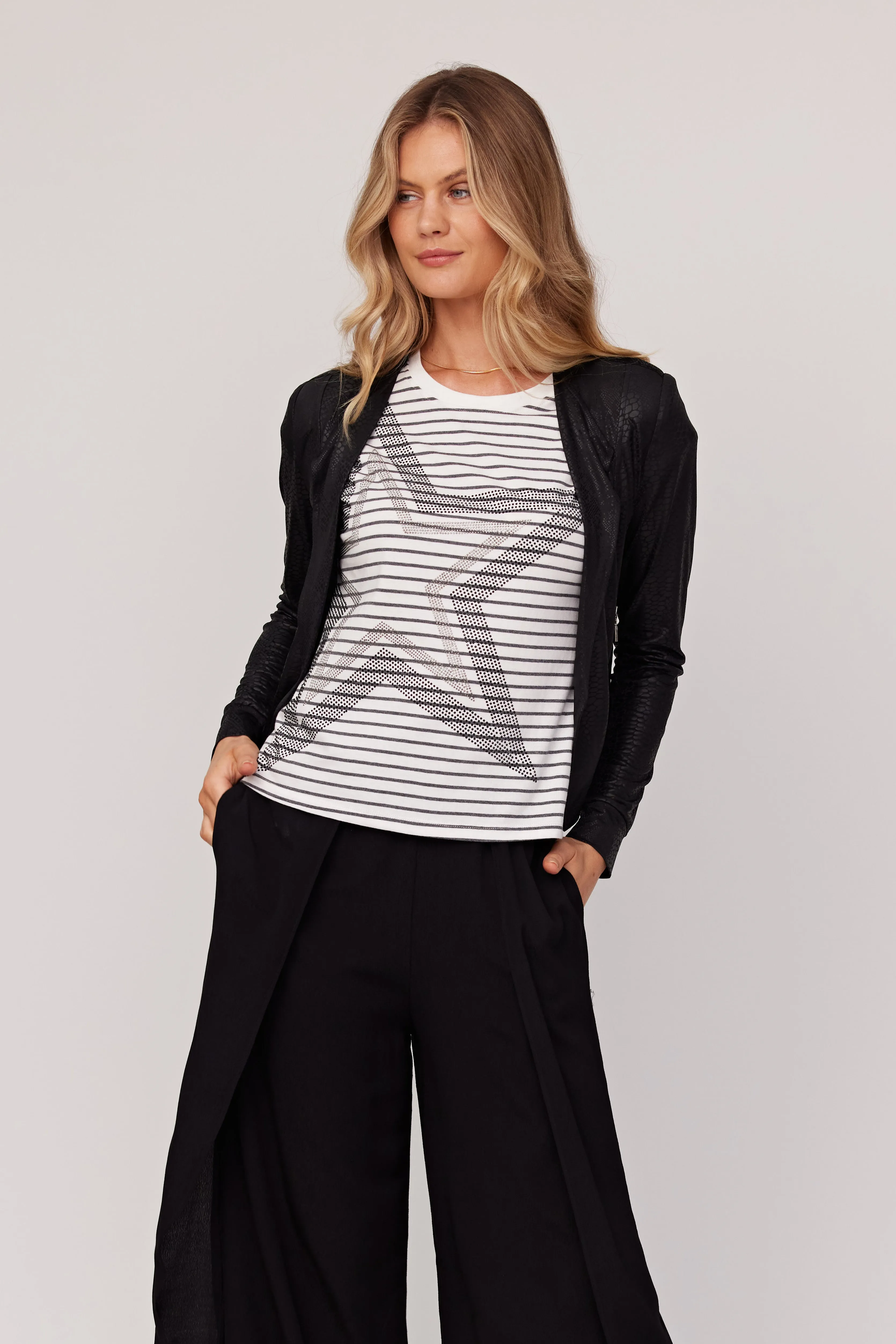 Lemon Tree - Mika Snakeskin Jacket - LT784 - Black