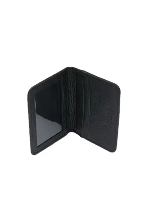 Loake Fenchurch Grain Flap Card Holder Black