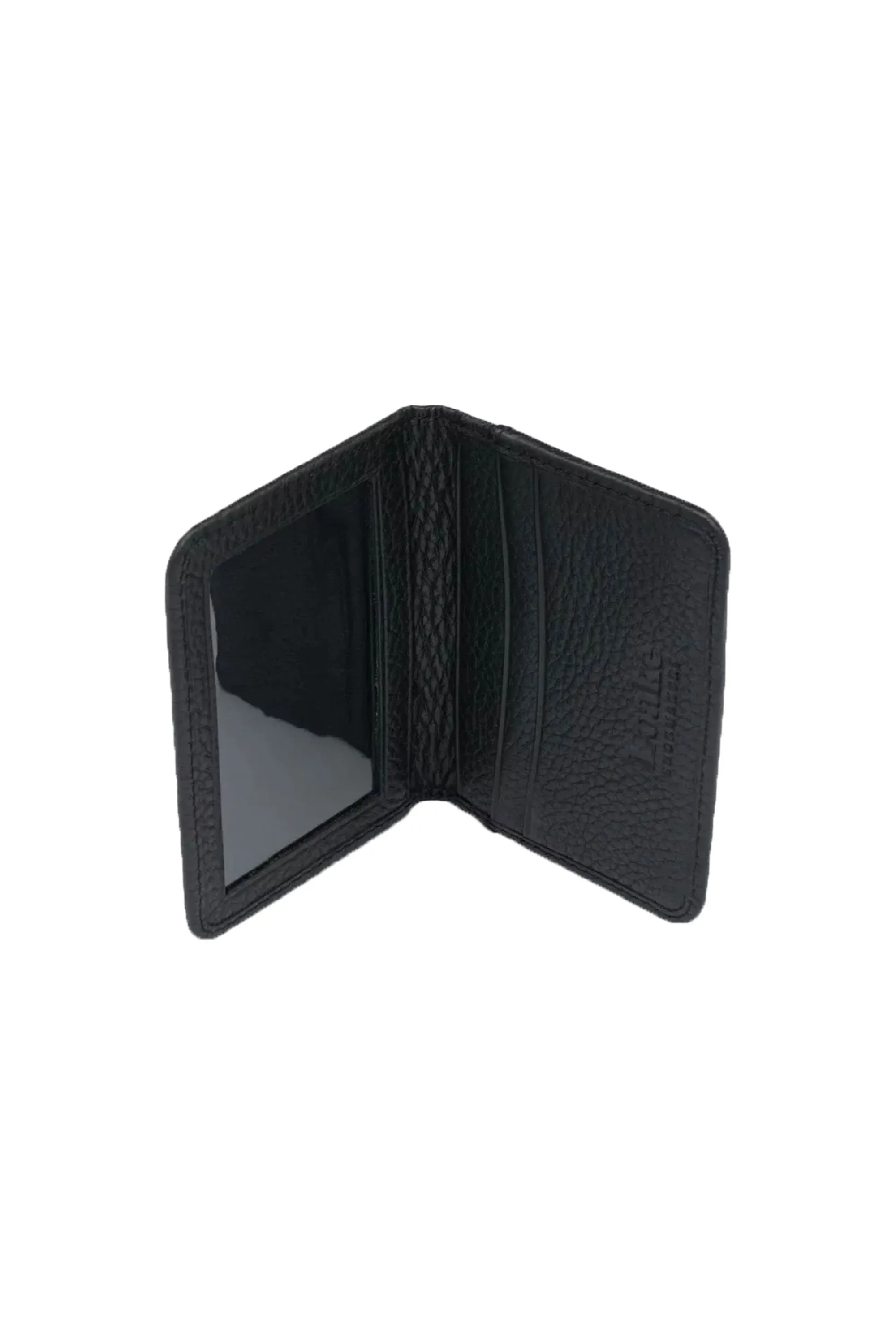 Loake Fenchurch Grain Flap Card Holder Black