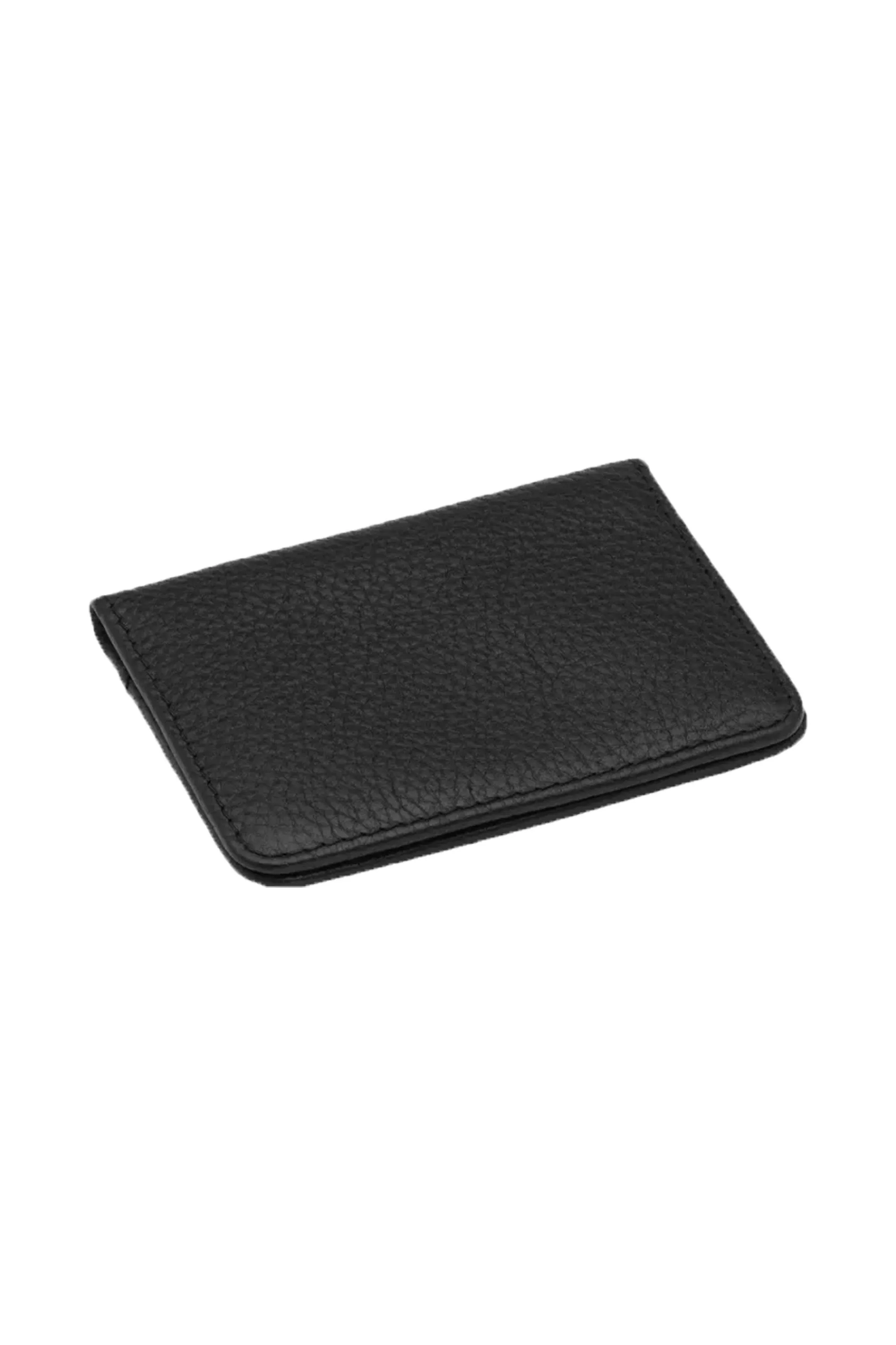Loake Fenchurch Grain Flap Card Holder Black