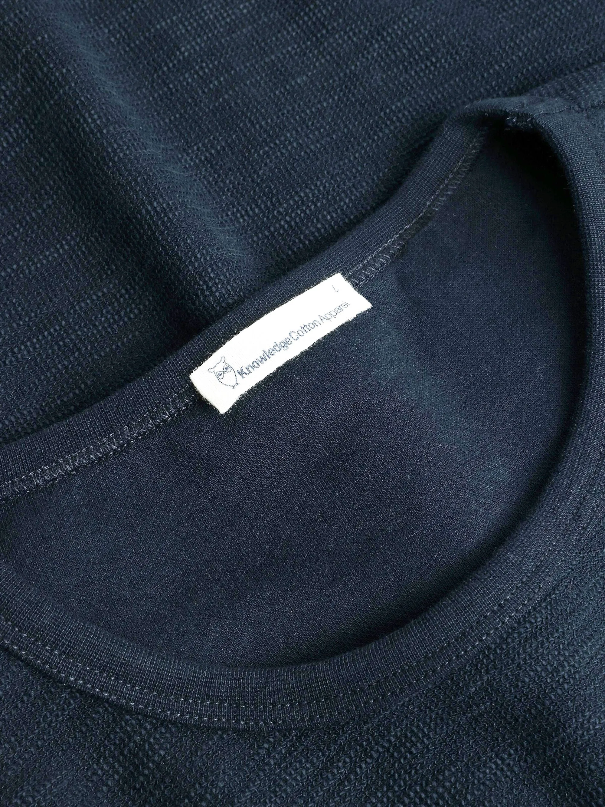 Long sleeved structured slub sweat - GOTS/Vegan - Total Eclipse Knowledge Cotton
