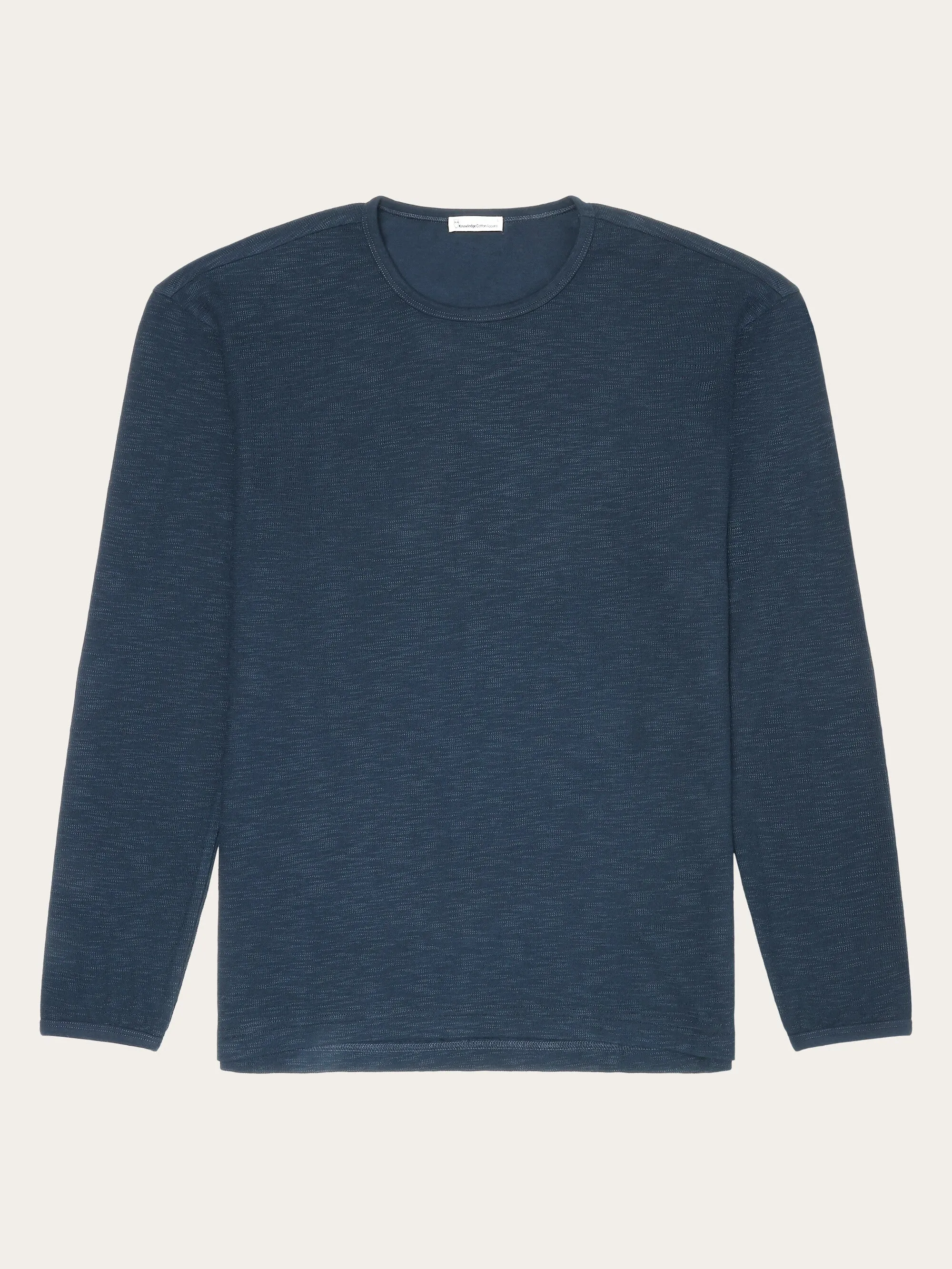 Long sleeved structured slub sweat - GOTS/Vegan - Total Eclipse Knowledge Cotton