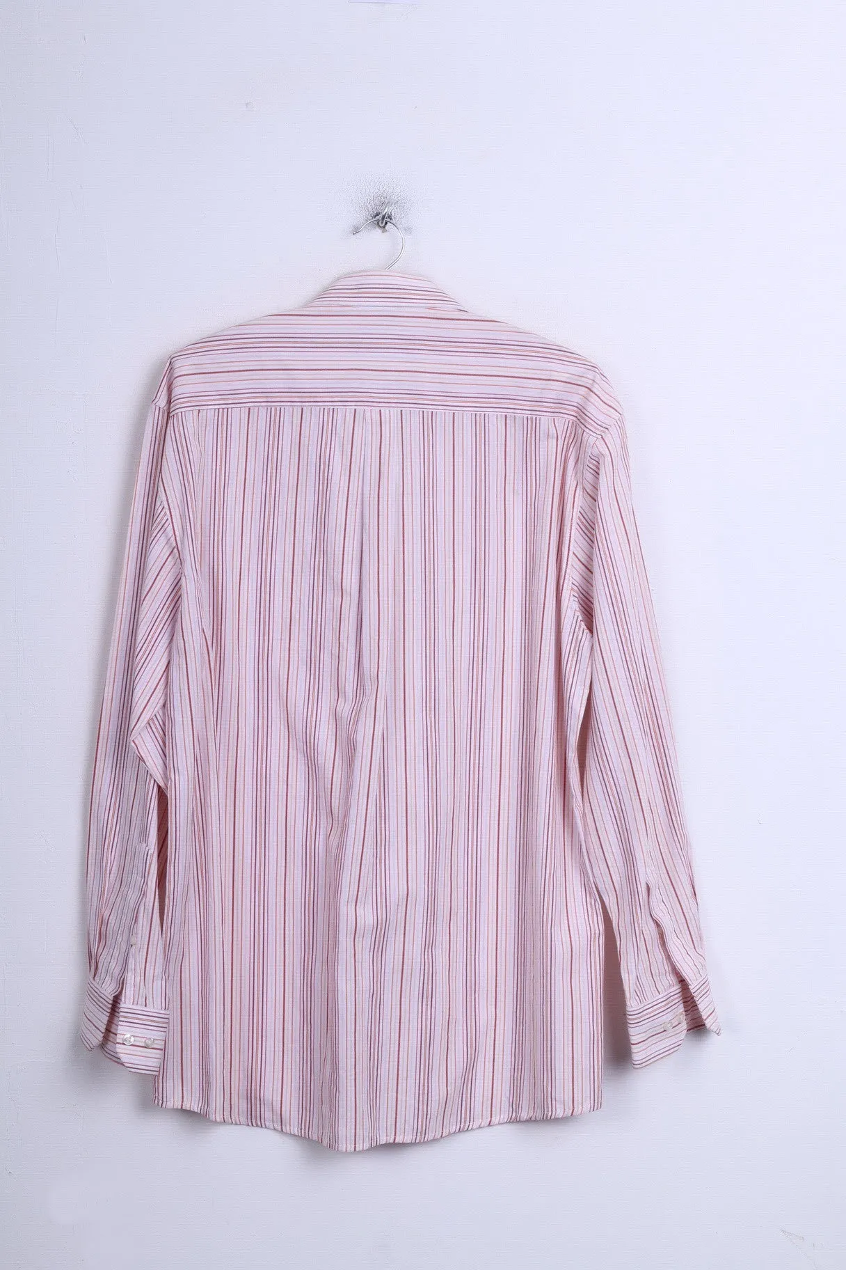 LORENZO CALVINO Milano Mens M 39 Casual Shirt Pink Cotton