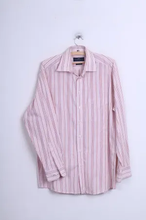 LORENZO CALVINO Milano Mens M 39 Casual Shirt Pink Cotton