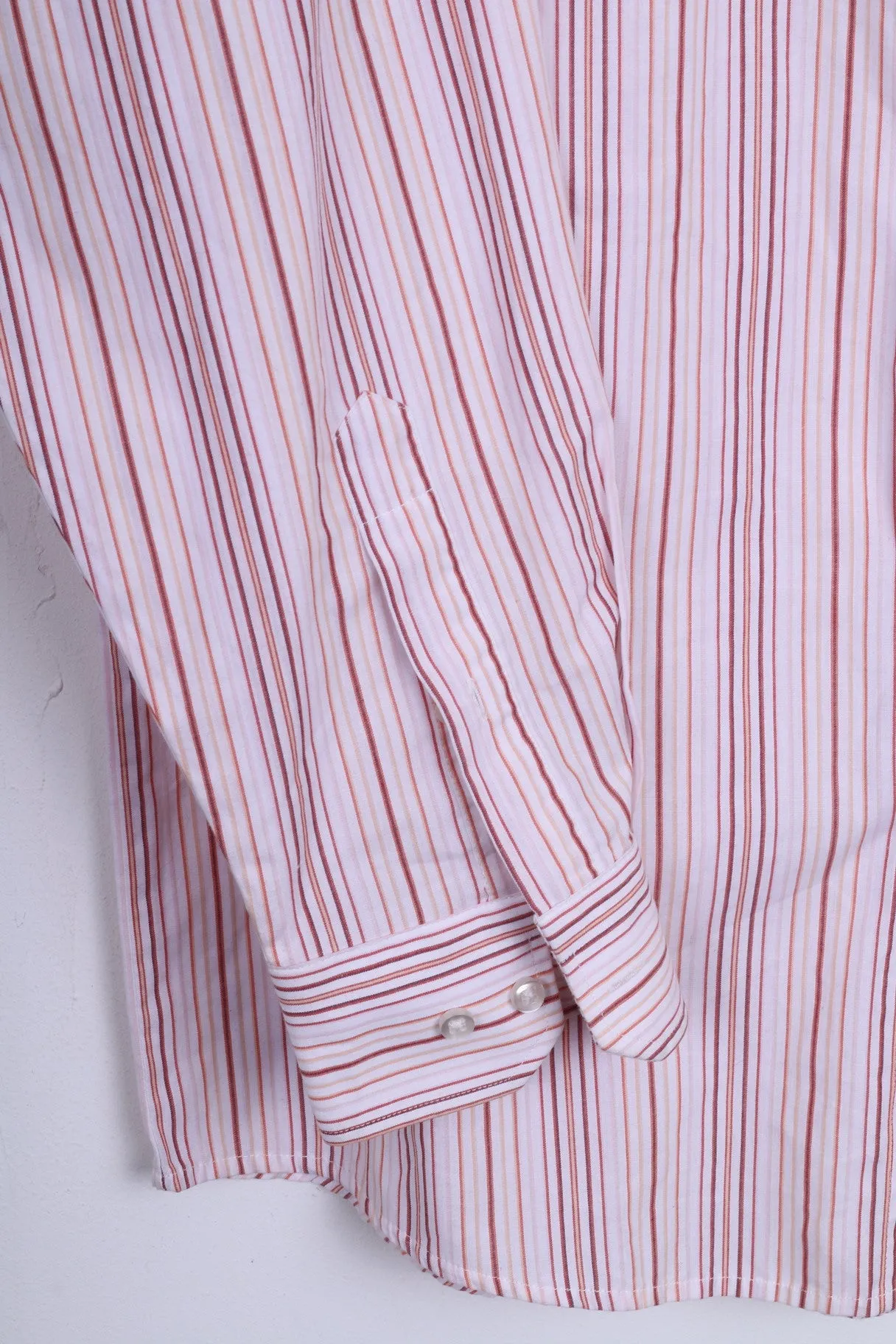 LORENZO CALVINO Milano Mens M 39 Casual Shirt Pink Cotton
