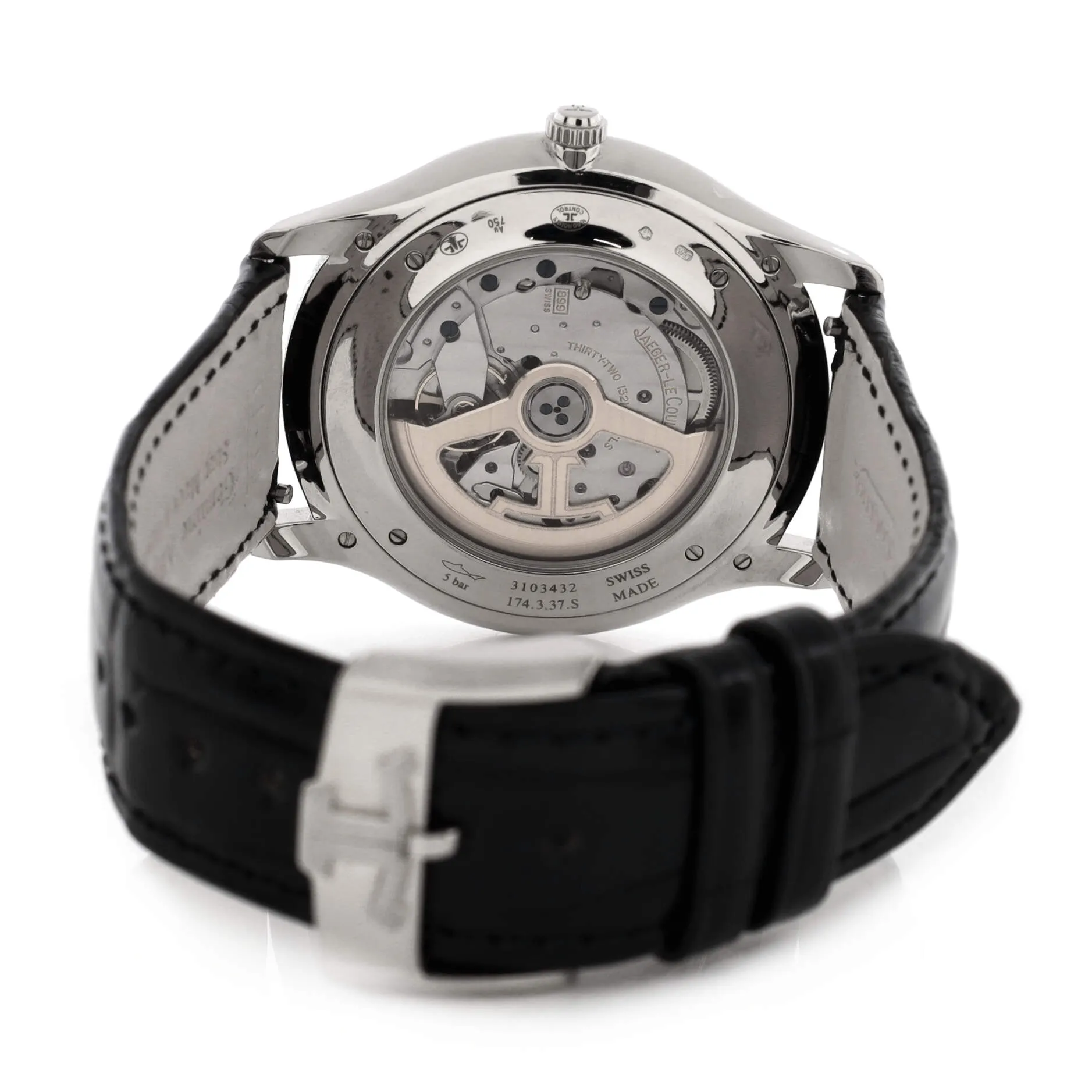 Master Ultra Thin Date Automatic Watch White Gold and Alligator with Diamond Bezel 40