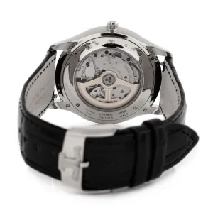 Master Ultra Thin Date Automatic Watch White Gold and Alligator with Diamond Bezel 40
