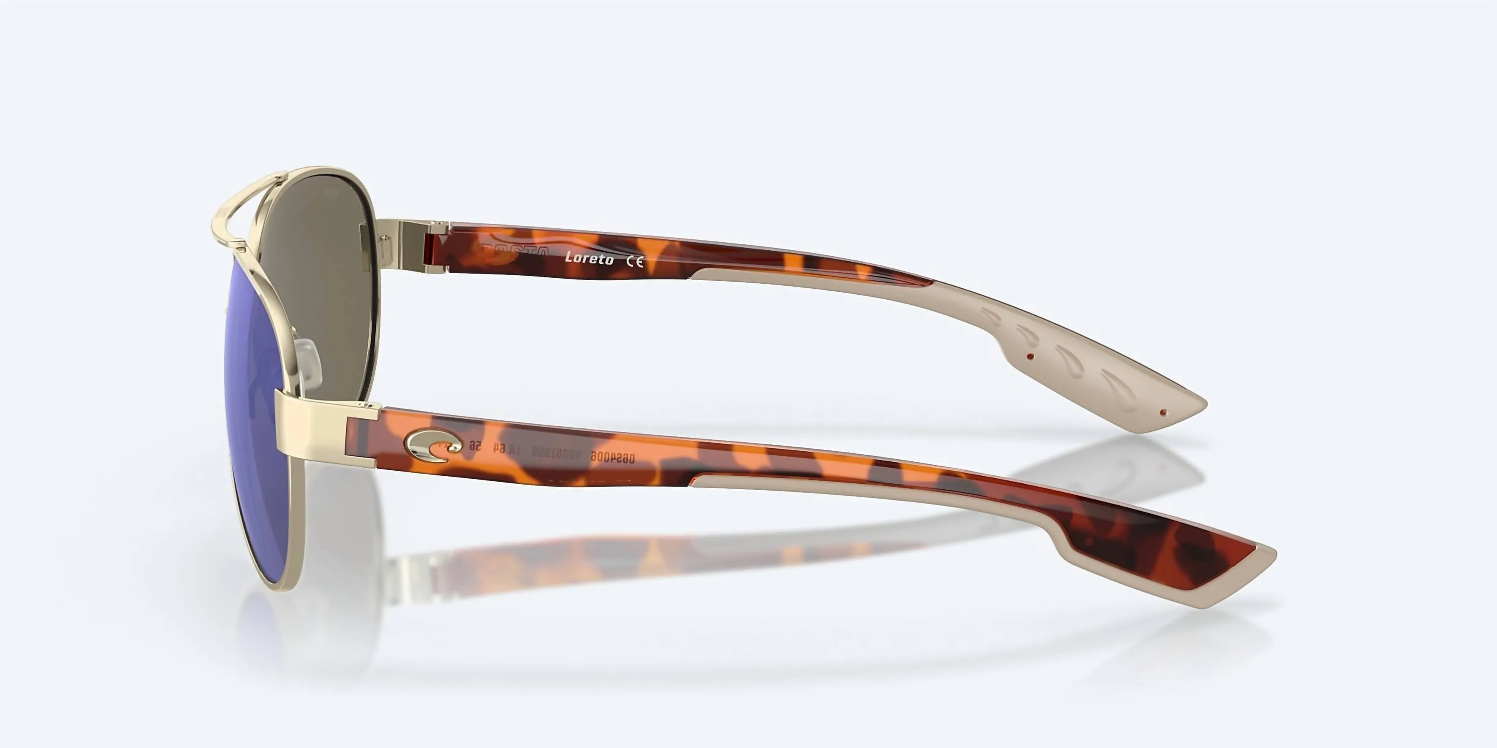 Men's Loreto Sunglasses In Rose Gold/blue Mirror Polarized Polycarbonate