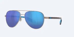 Men's Peli Sunglasses In Brushed Grey/blue Mirror Polarized Glass