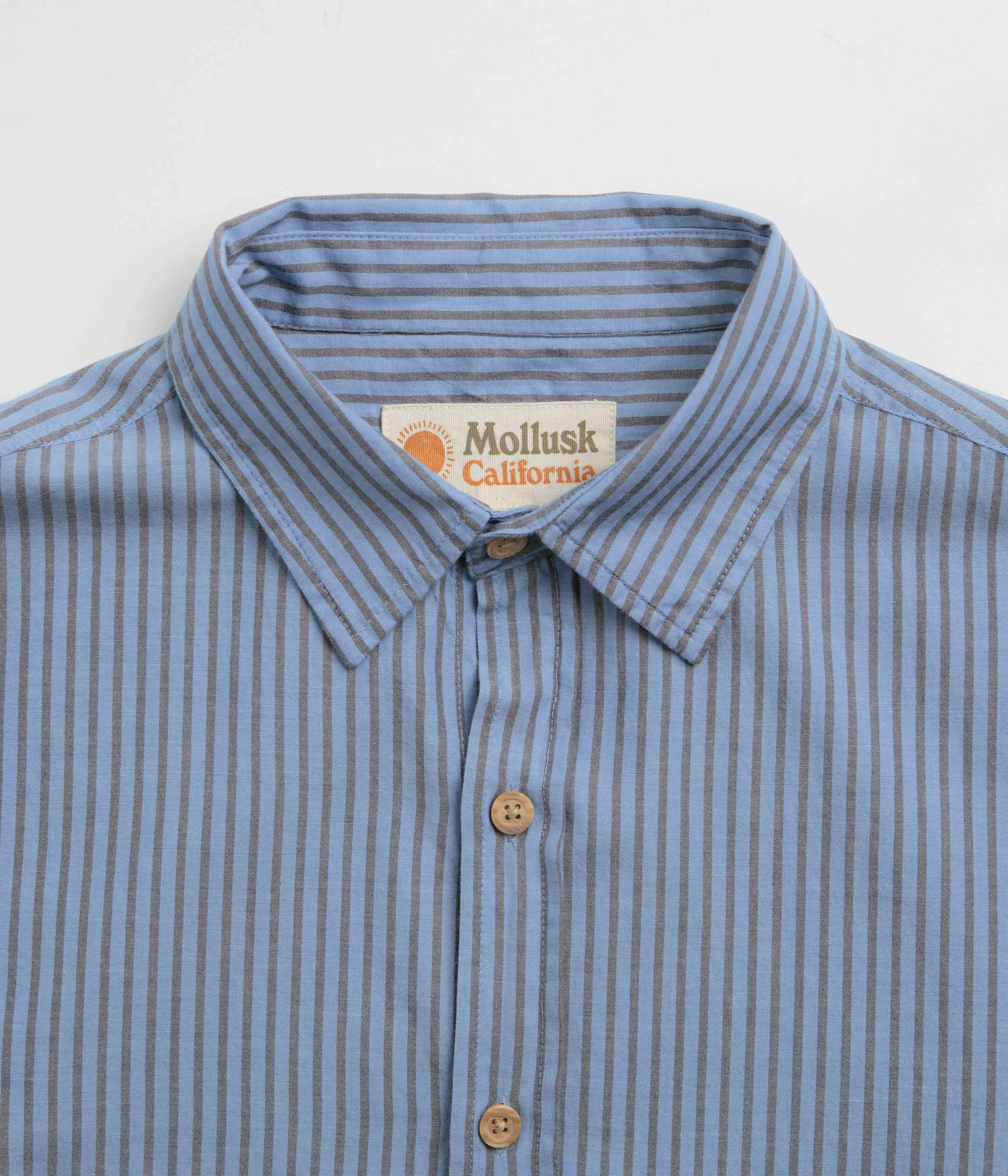Mollusk Summer Shirt - Blue Grey Stripe