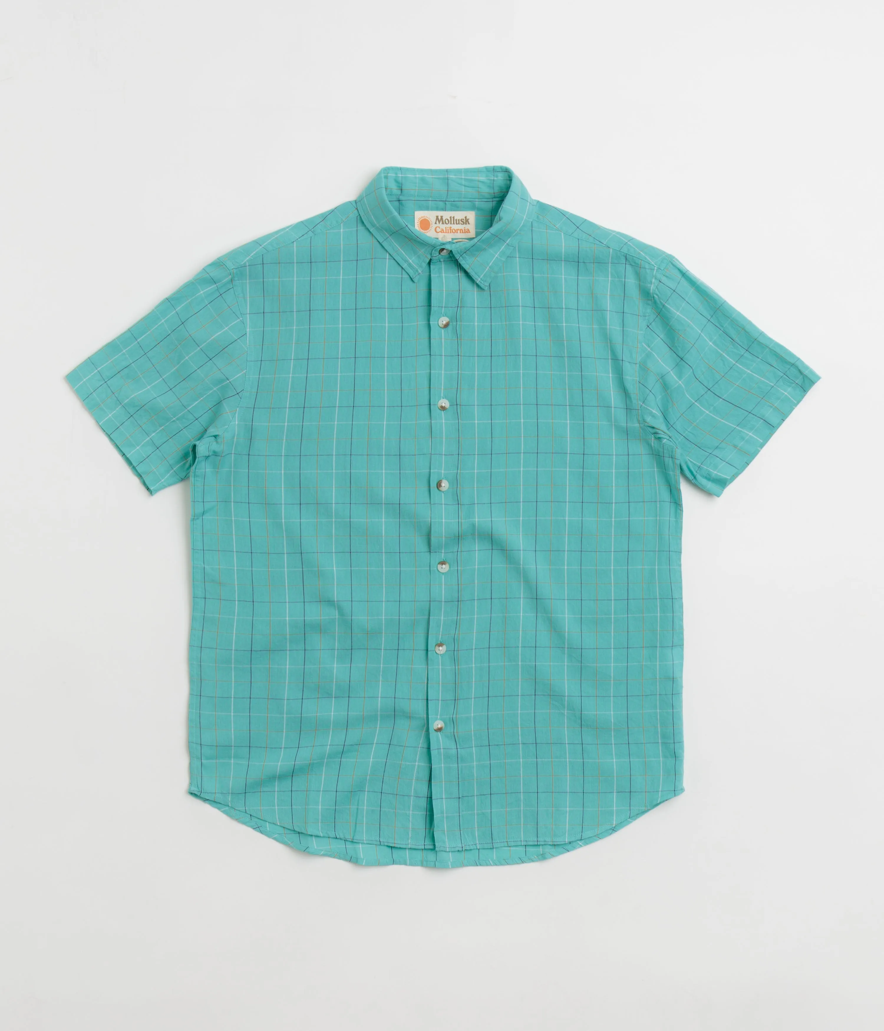 Mollusk Summer Shirt - Cyan Windowpane