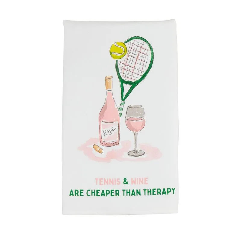 Mud Pie Rose Tennis Tea Towel