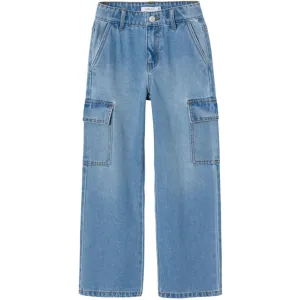 Name it Light Blue Denim Rose Wide Cargo Jeans Noos