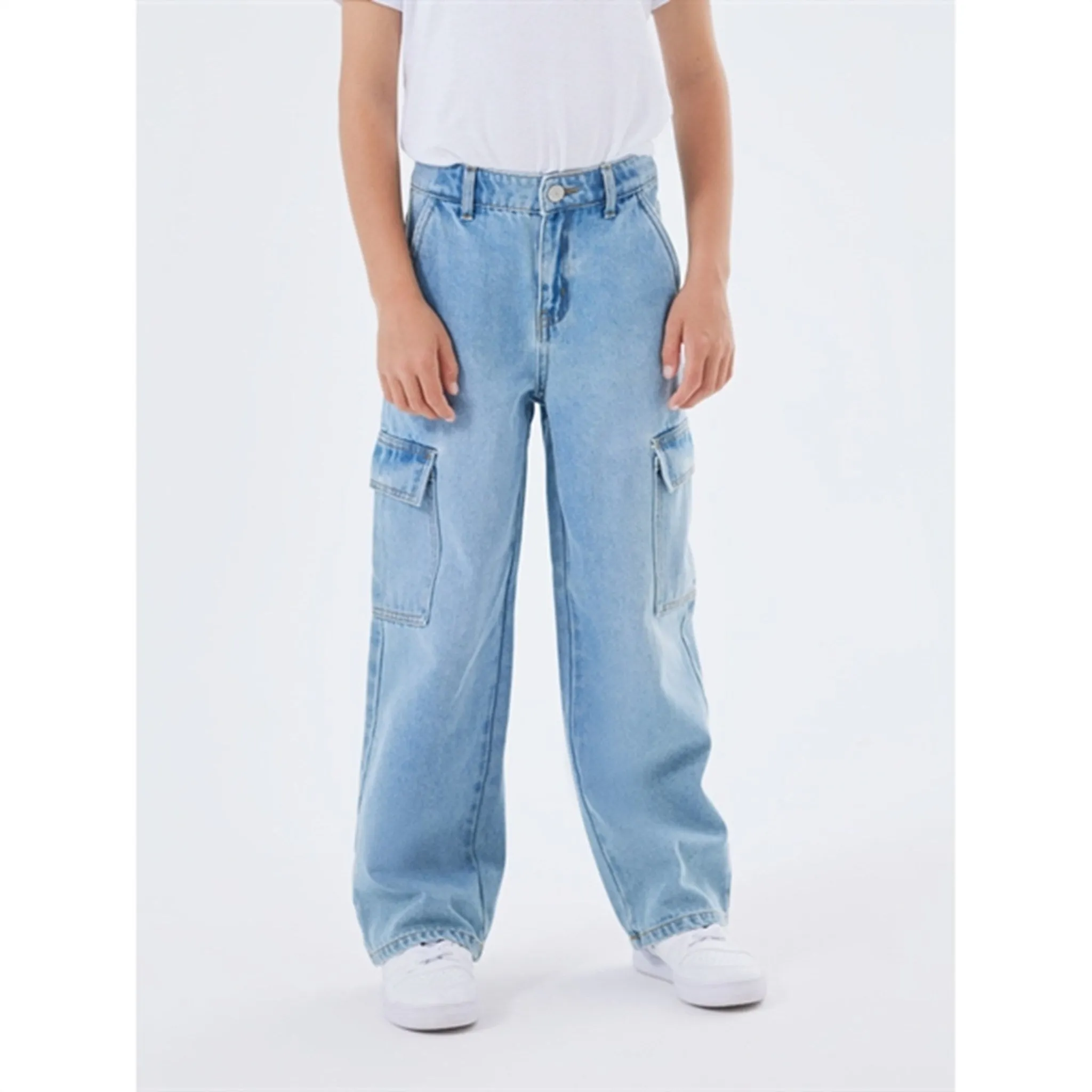 Name it Light Blue Denim Rose Wide Cargo Jeans Noos