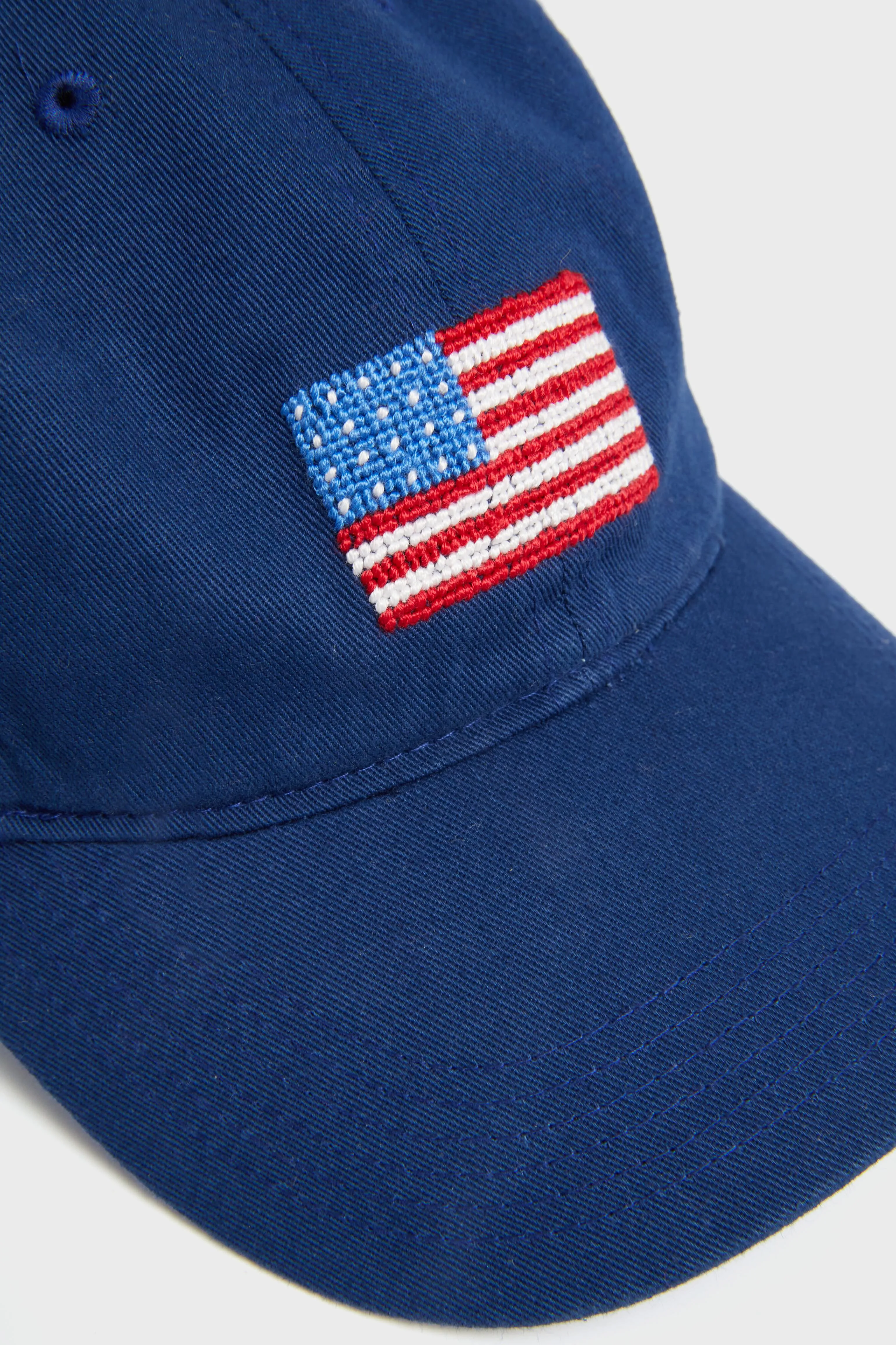 Navy American Flag Needlepoint Children's Hat