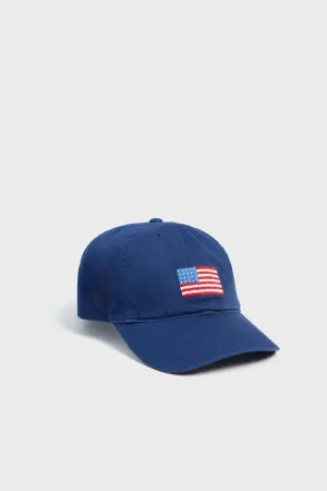 Navy American Flag Needlepoint Children's Hat